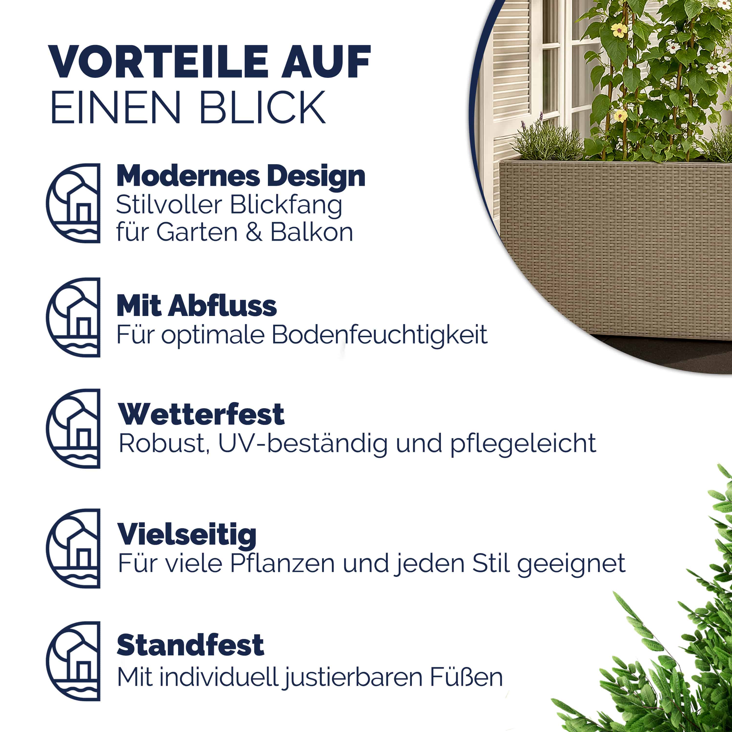 Polyrattan\u0020Bloembak\u0020Creme\u002095x27x60cm Polyrattan\u0020Bloembak\u0020Creme\u002095x27x60cm