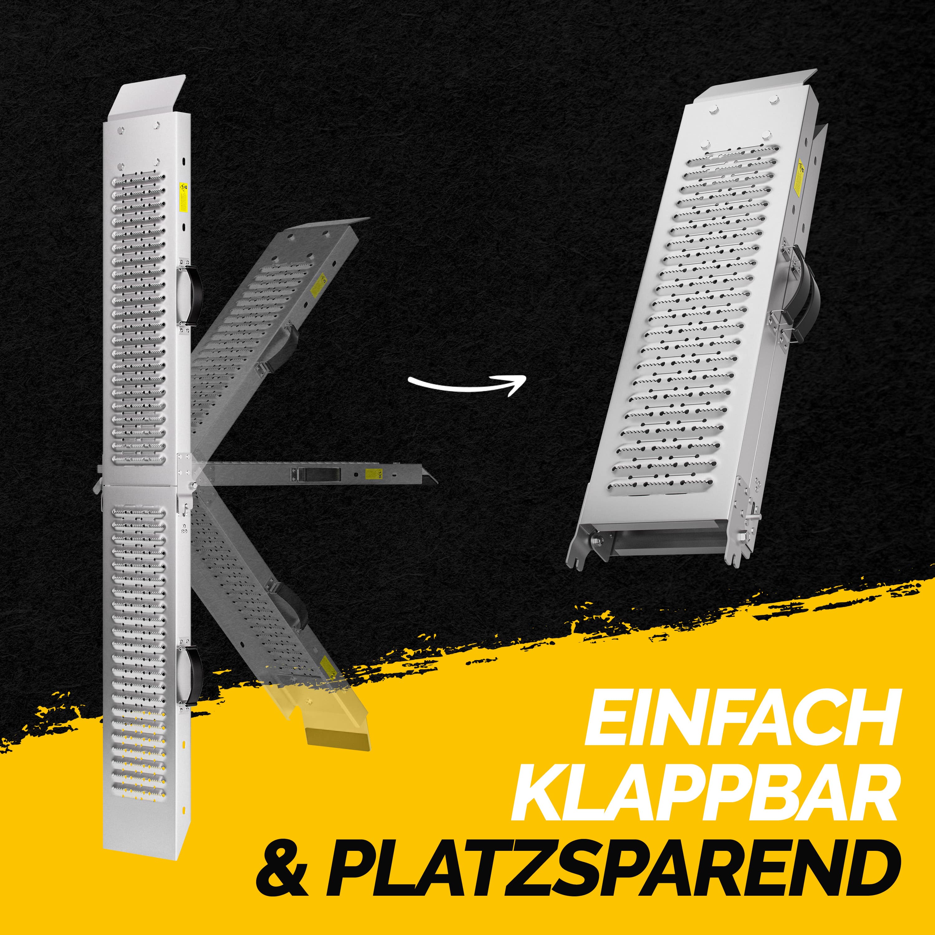Oprijplaat\u0020Set\u0020van\u00202\u0020max\u0020400kg\u0020Antislip\u0020Inklapbaar
