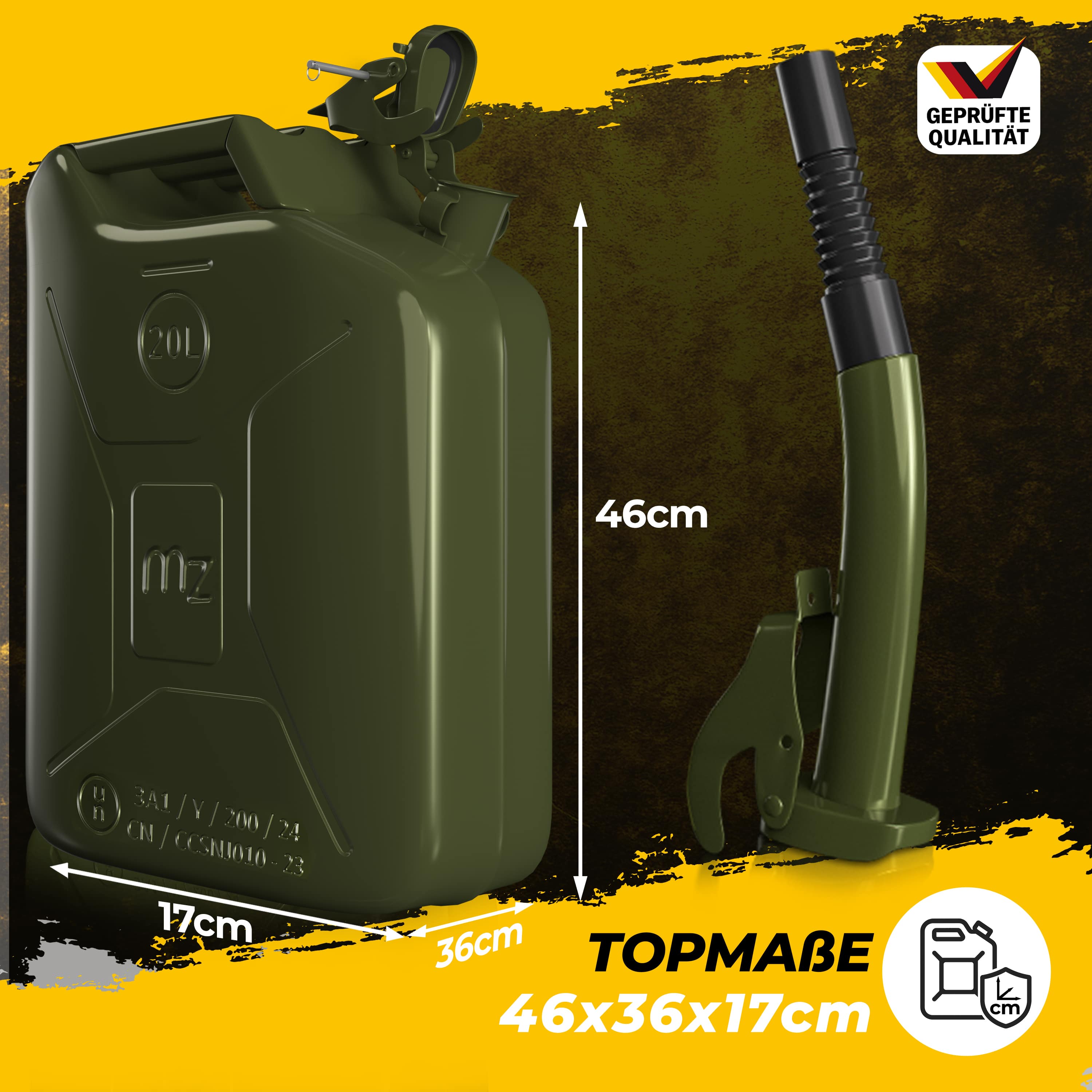 Benzine\u0020Jerrycan\u0020Set\u0020van\u00203\u0020Metaal\u002020L
