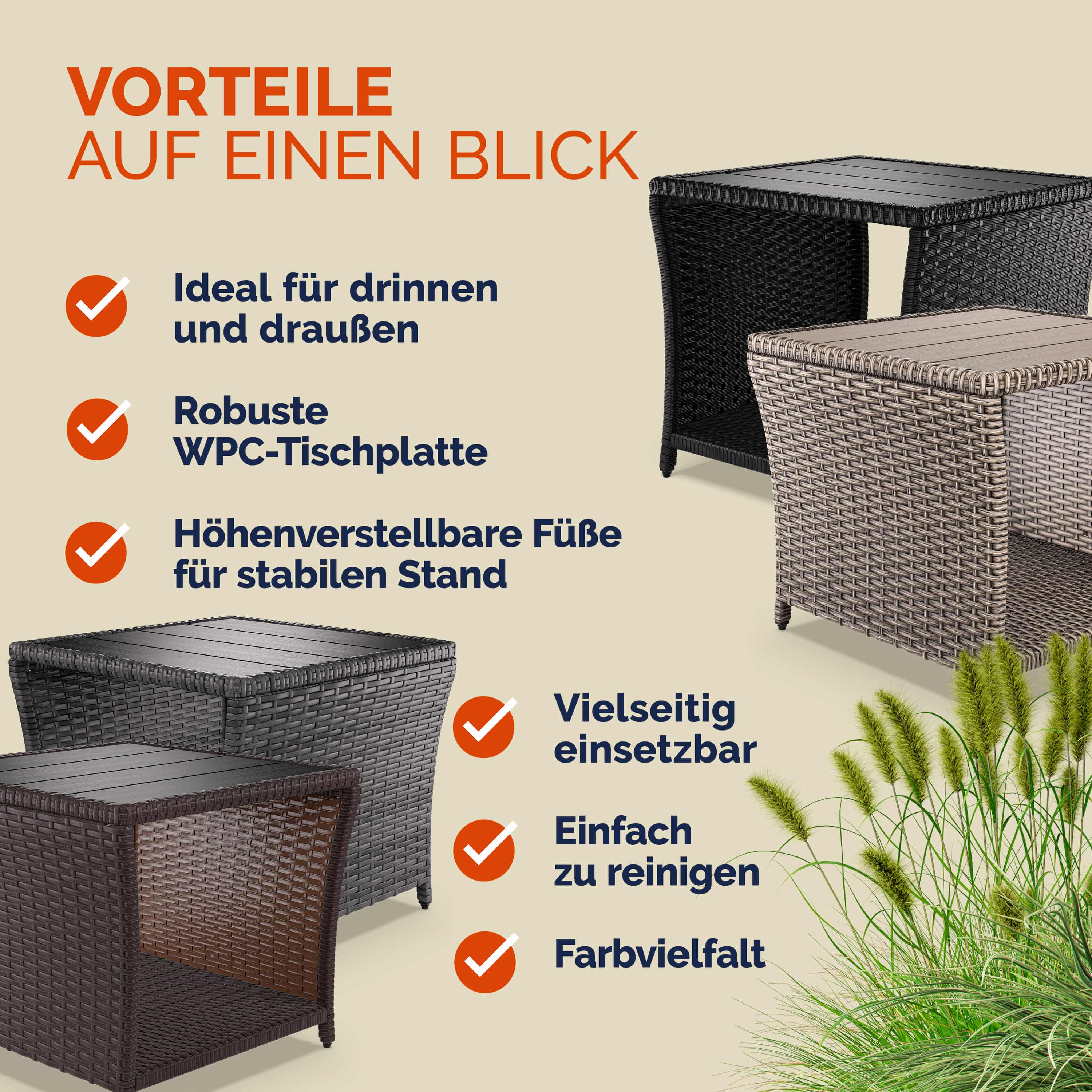 Polyrotan\u0020Bijzettafel\u0020Vedis\u0020Bruin\u002045x45x40cm Polyrotan\u0020Bijzettafel\u0020Vedis\u0020Bruin\u002045x45x40cm