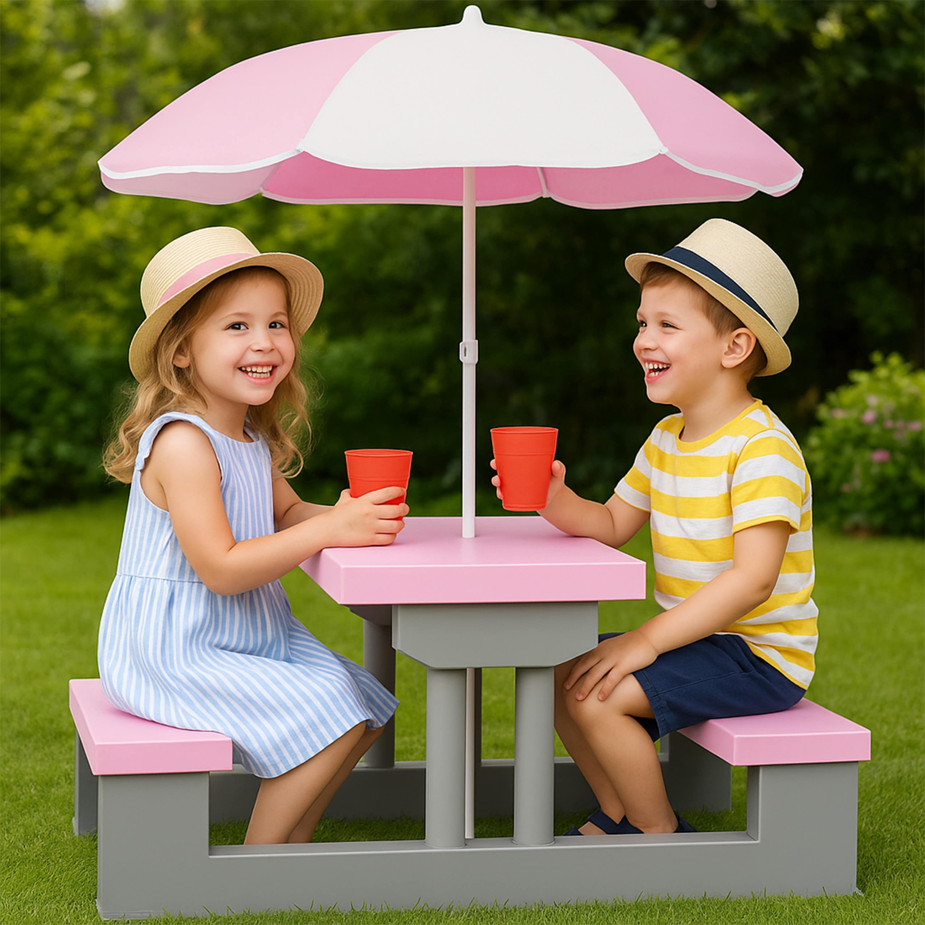Picknicktafel\u0020voor\u0020Kinderen\u0020Roze\u0020met\u0020Parasol