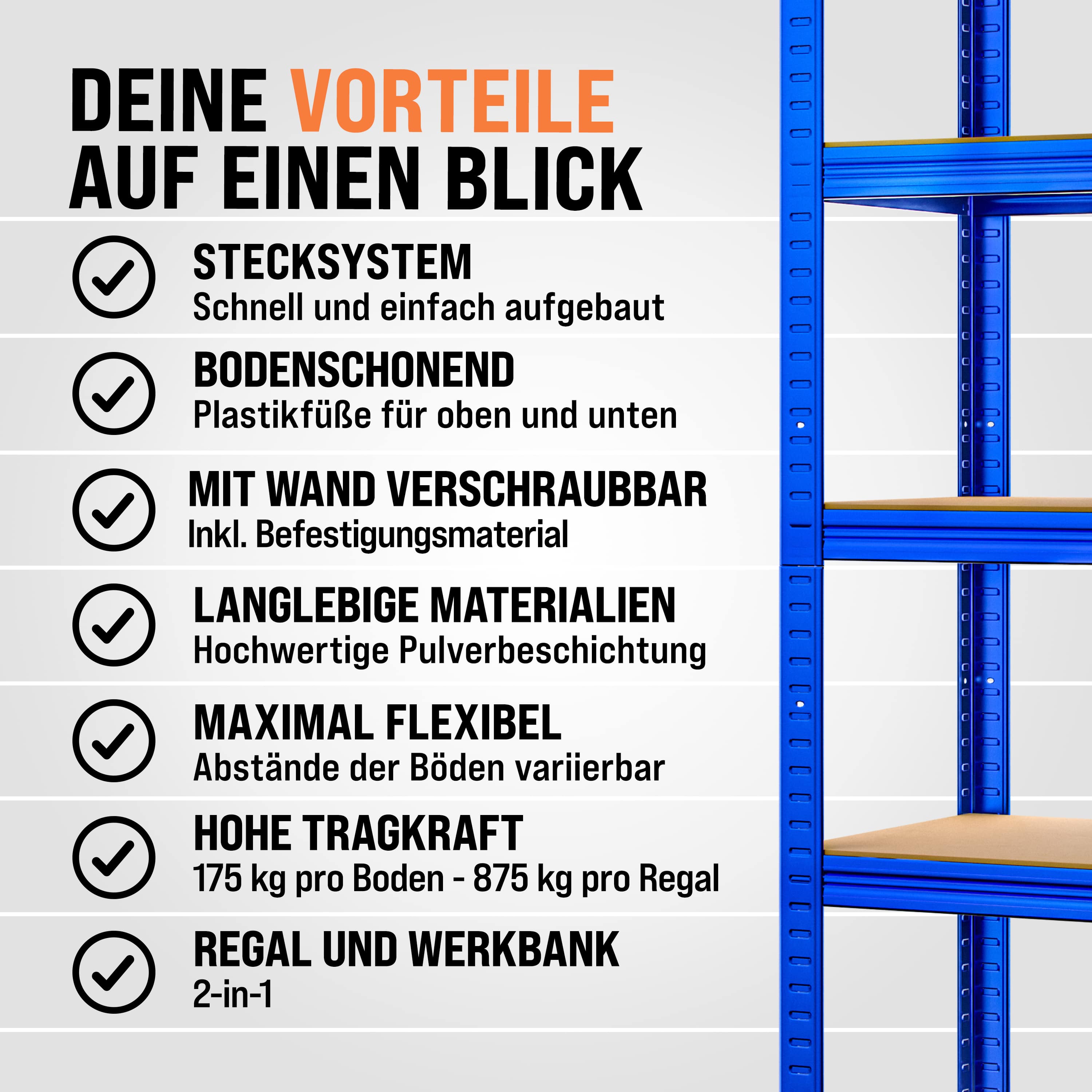 Stellingkast\u00202\u0020Stuks\u0020Blauw\u0020180x90x40cm\u0020tot\u0020875kg