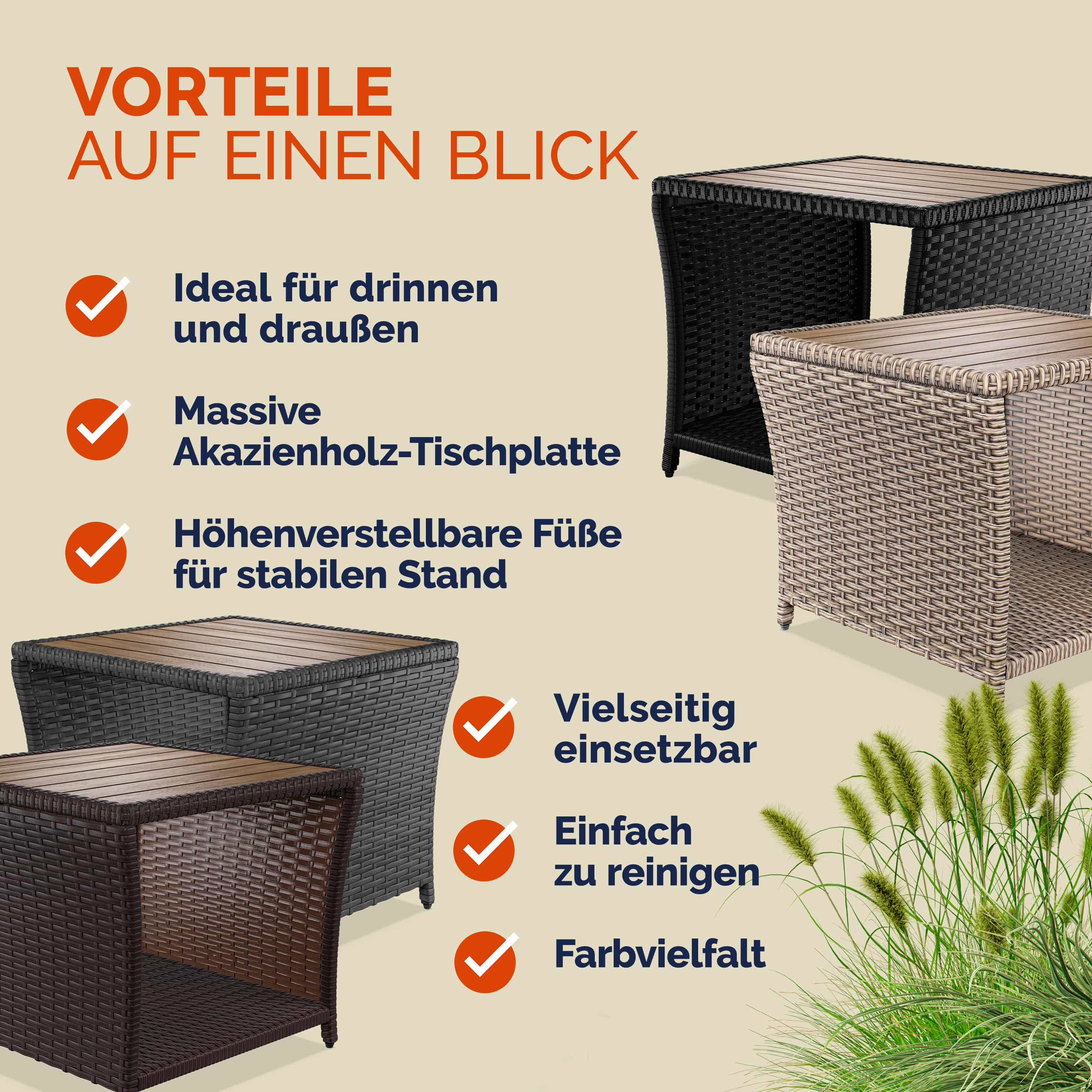 Polyrattan\u0020bijzettafel\u0020bruin\u002045x45x40cm