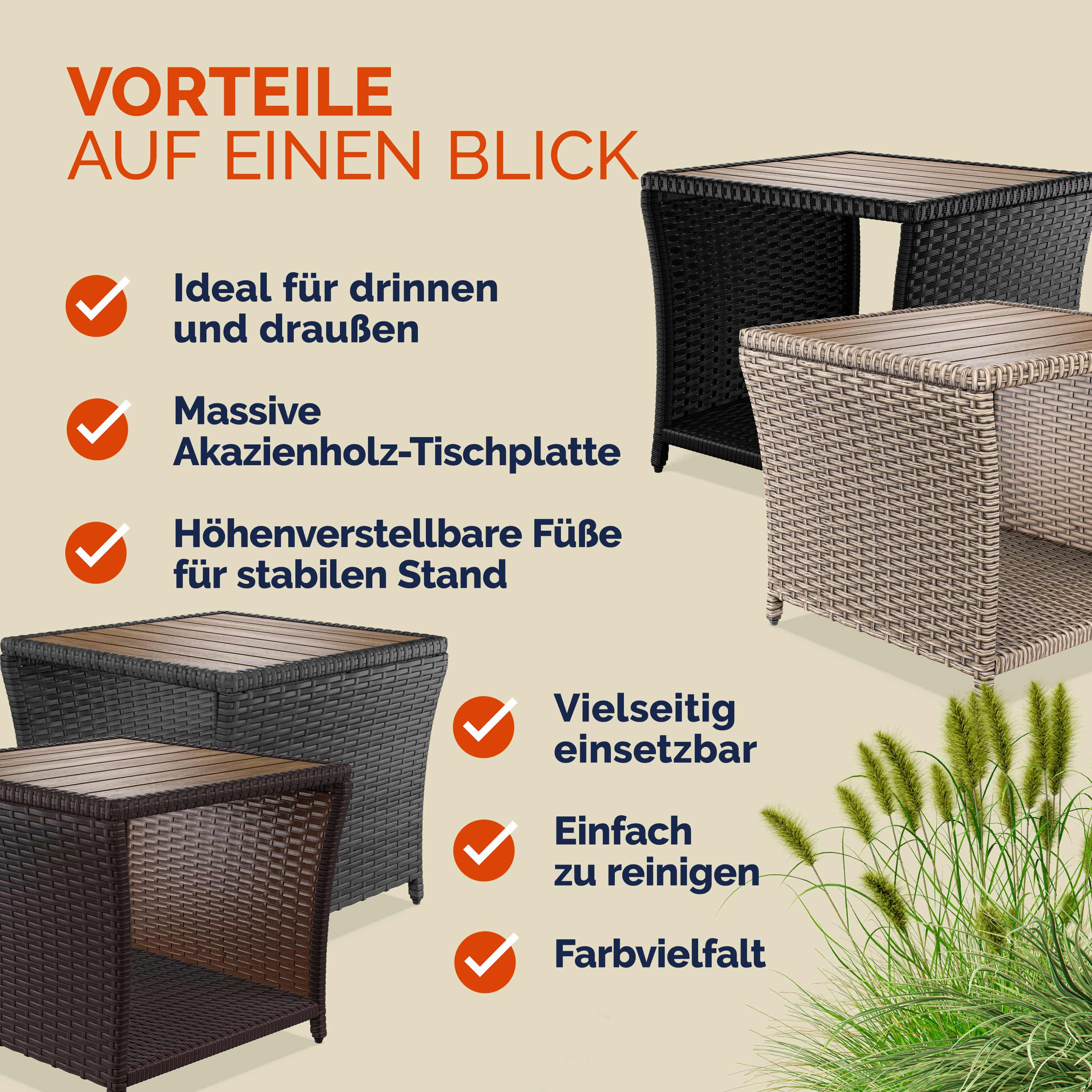 Polyrattan\u0020bijzettafel\u0020cr\u00E8me\u002045x45x40cm