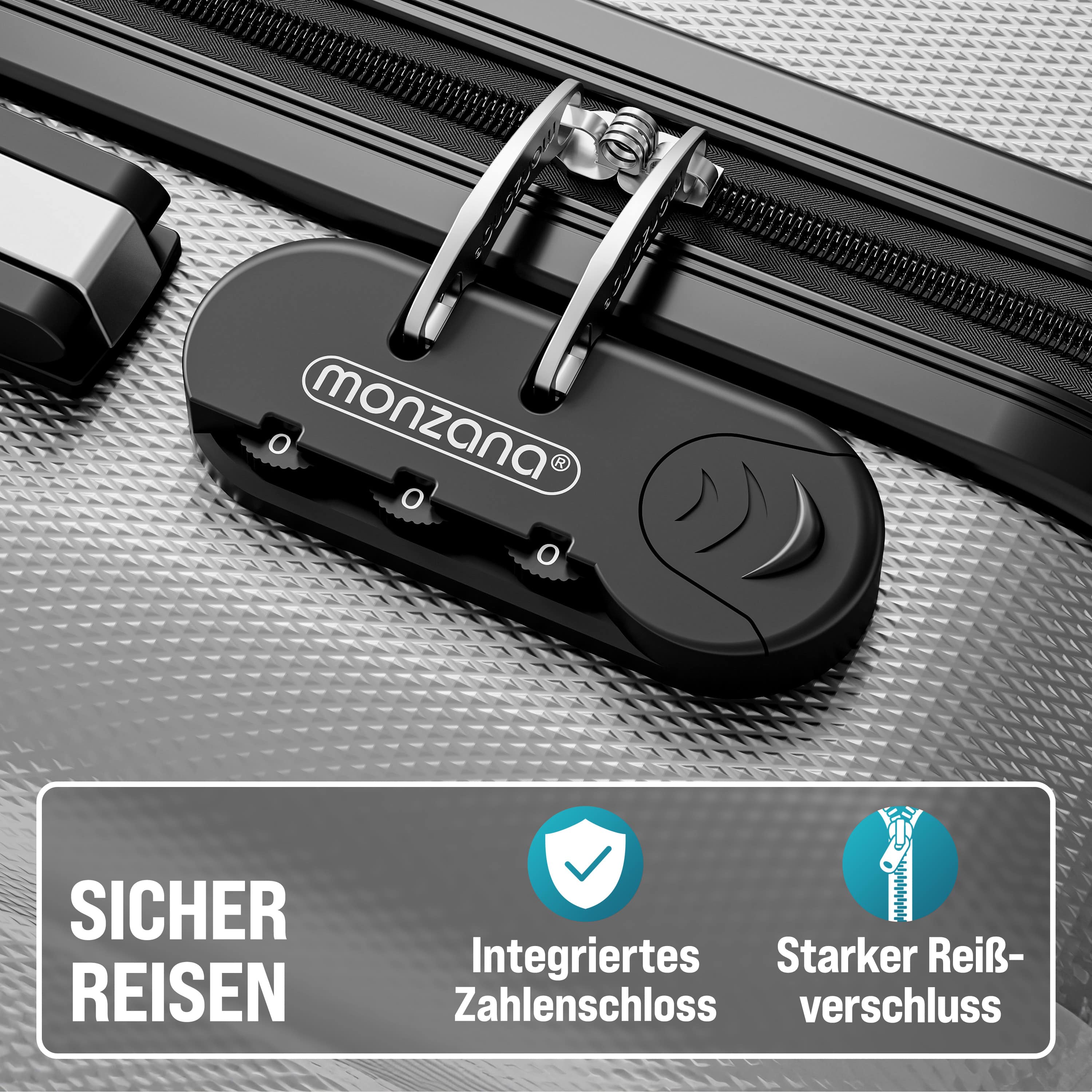 Reiskoffers\u0020Baseline\u00203\u002Ddelige\u0020Zilver\u0020ABS\u0020accessoires