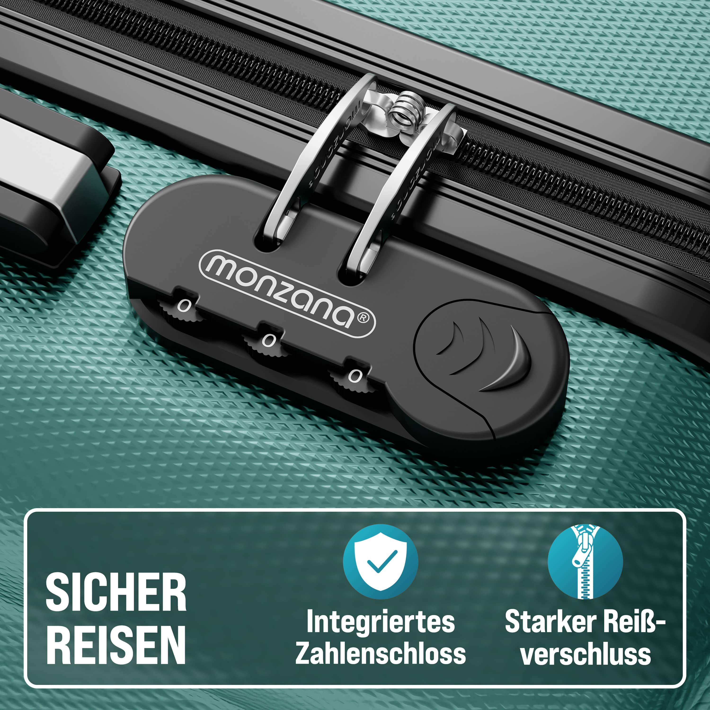 Reiskoffers\u0020Baseline\u00203\u002Ddelige\u0020Groen\u0020ABS\u0020accessoires