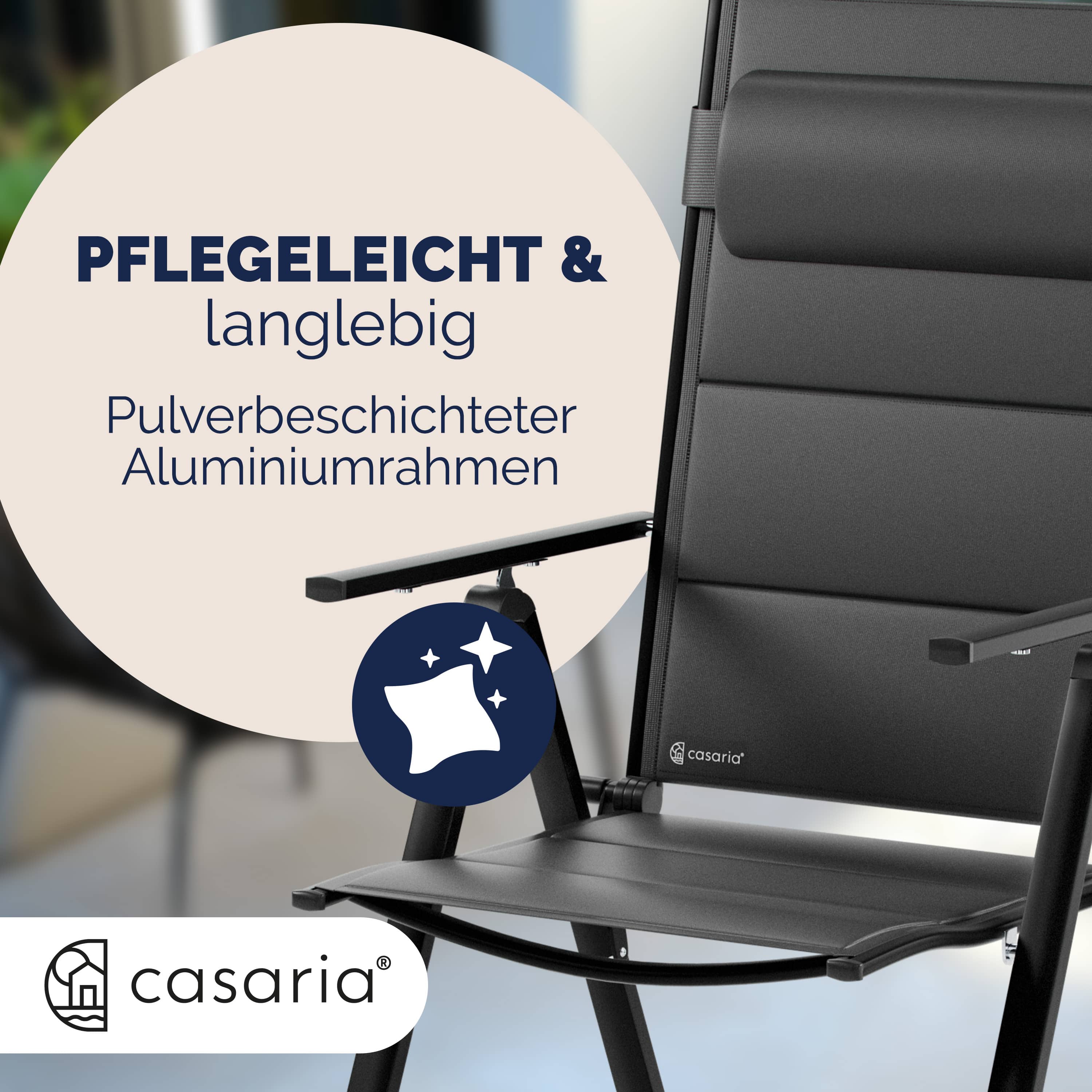 Tuinstoelen\u0020set\u0020van\u00202\u0020zwart\u0020opvouwbare\u0020gestoffeerde\u0020aluminium\u0020verstelbare\u0020120kg\u0020draagvermogen\u0020weerbestendig