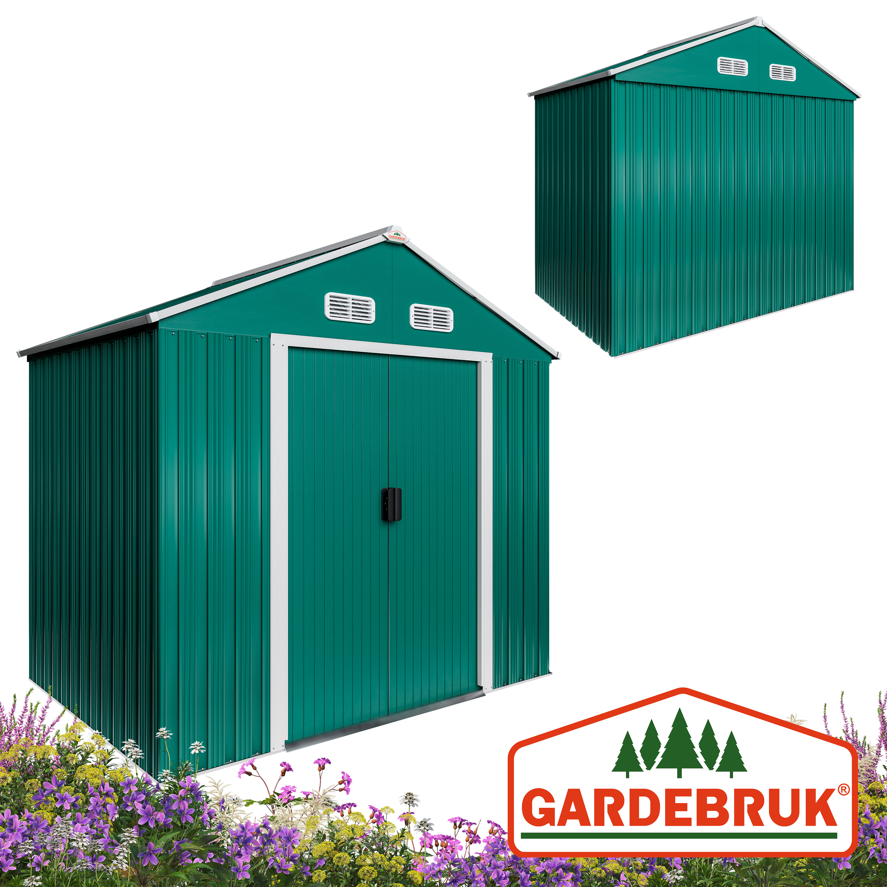 Tuinschuur\u0020Groen\u0020Metaal\u0020200x135x190cm Tuinschuur\u0020Groen\u0020Metaal\u0020200x135x190cm