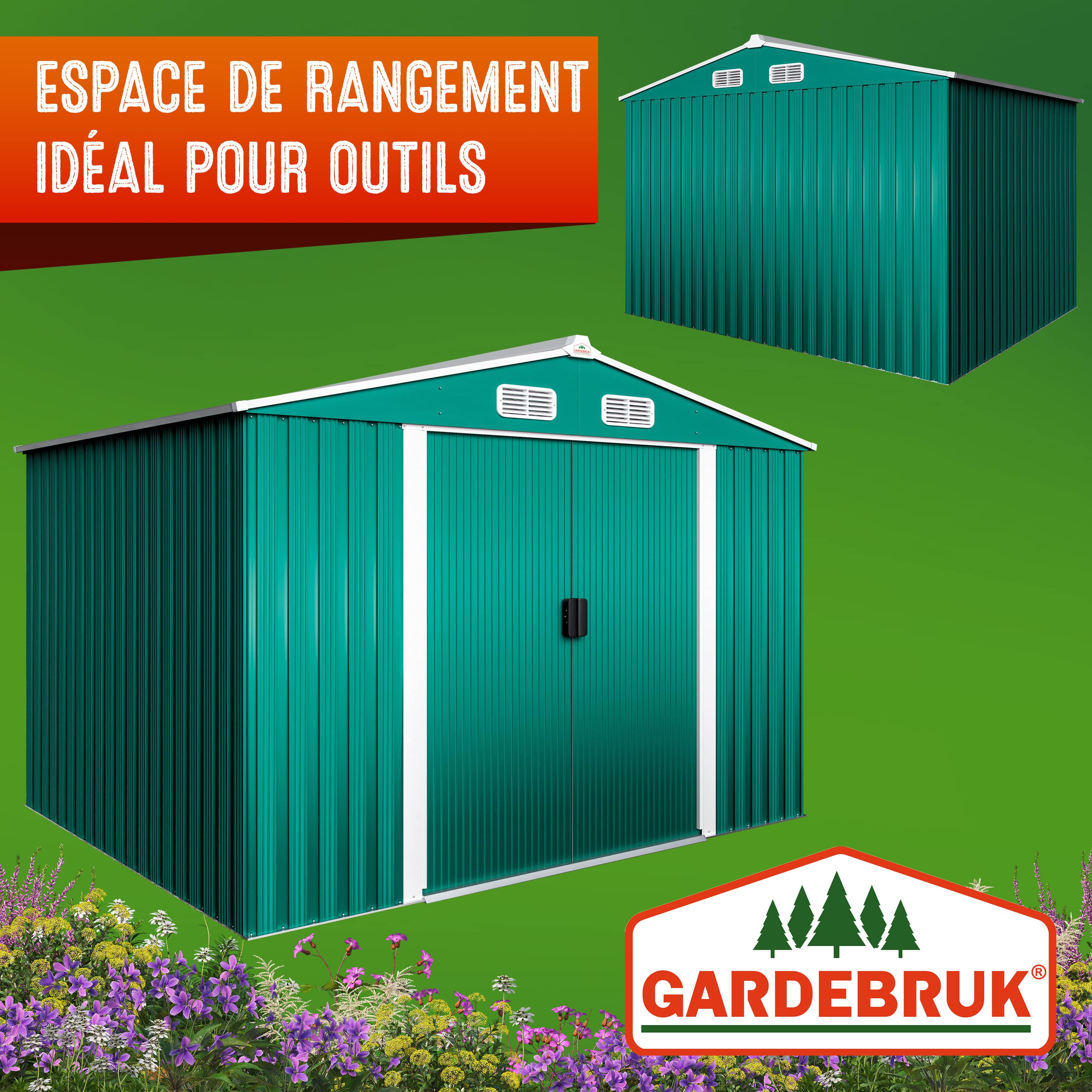 Tuinhuis\u0020Groen\u0020Metaal\u0020260x205x180cm