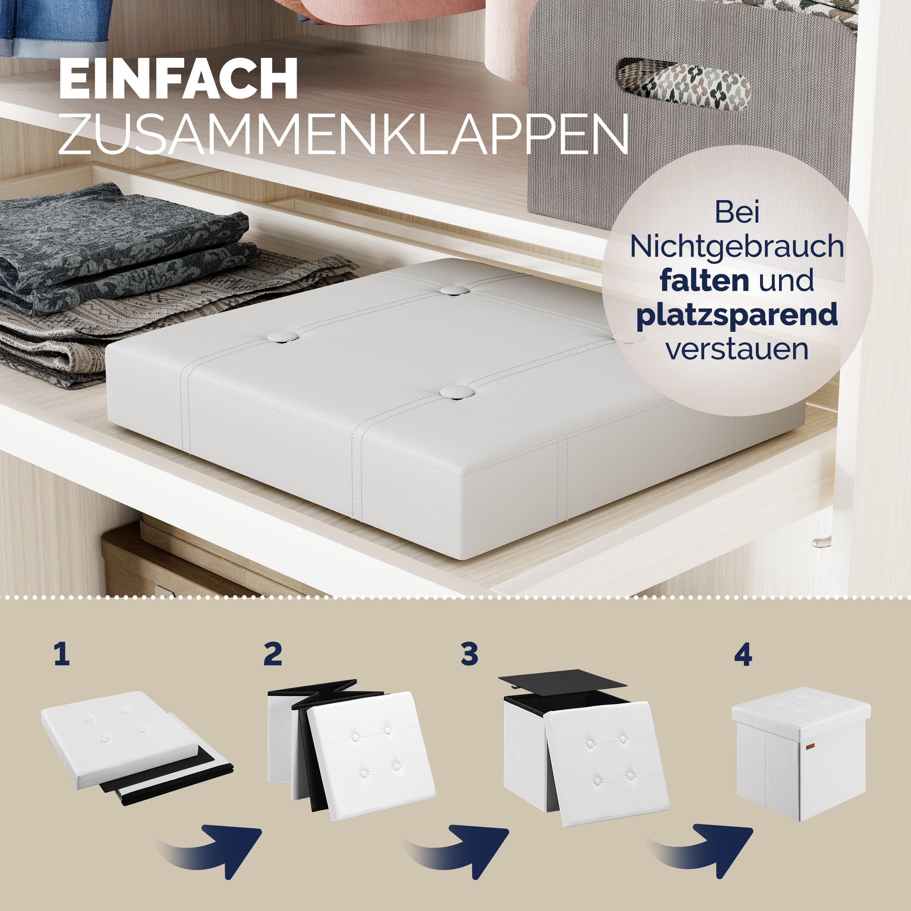 Poef\u0020set\u0020van\u00202\u0020Wit\u0020kunstleer\u002038x38x38cm\u0020inklapbaar Poef\u0020set\u0020van\u00202\u0020Wit\u0020kunstleer\u002038x38x38cm\u0020inklapbaar