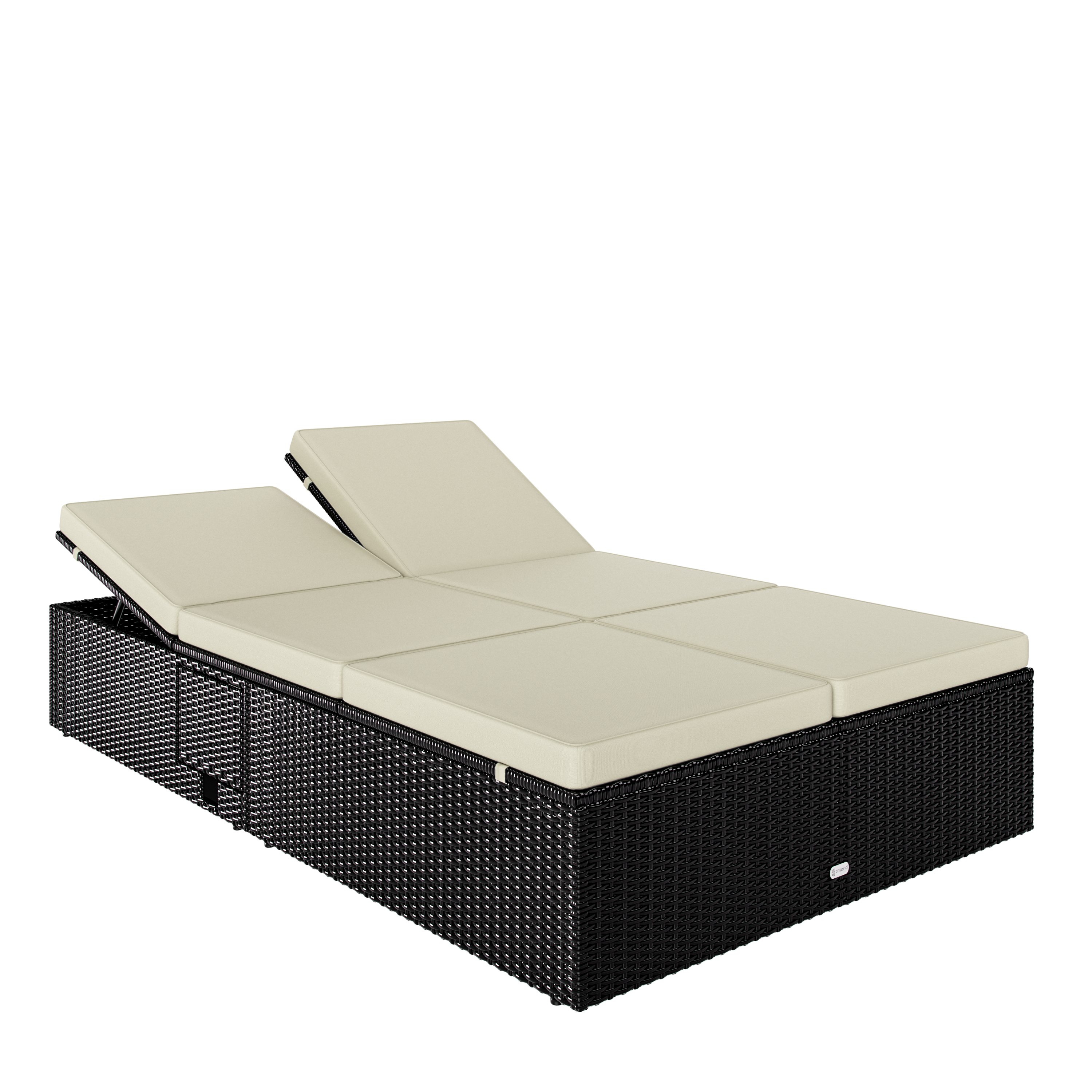 Polyrotan\u0020ligbed\u0020Zwart\u002FCr\u00E8me\u0020200x115x33cm Polyrotan\u0020ligbed\u0020Zwart\u002FCr\u00E8me\u0020200x115x33cm