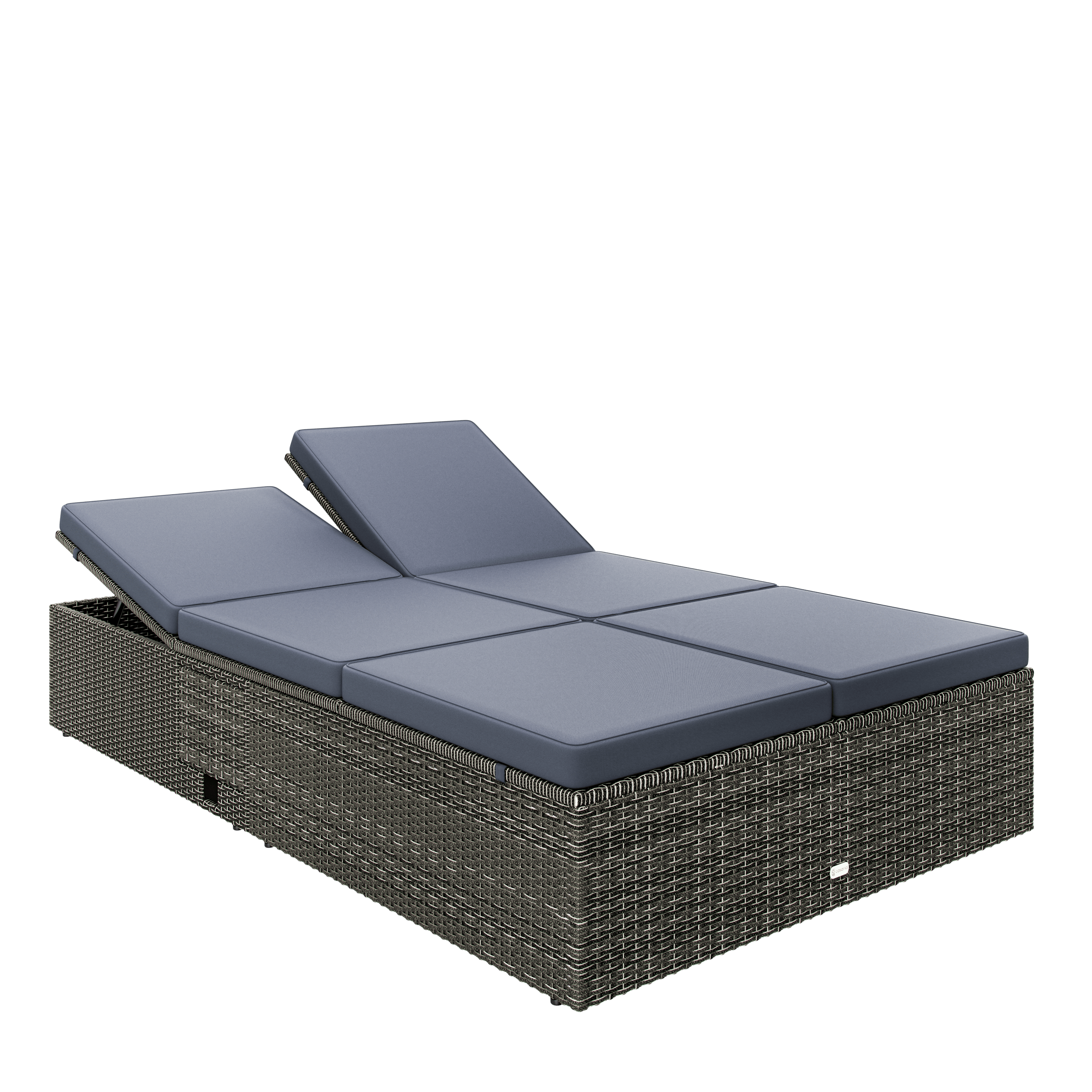 Polyrotan\u0020ligbed\u0020Grijs\u002FAntraciet\u0020200x115x33cm Polyrotan\u0020ligbed\u0020Grijs\u002FAntraciet\u0020200x115x33cm