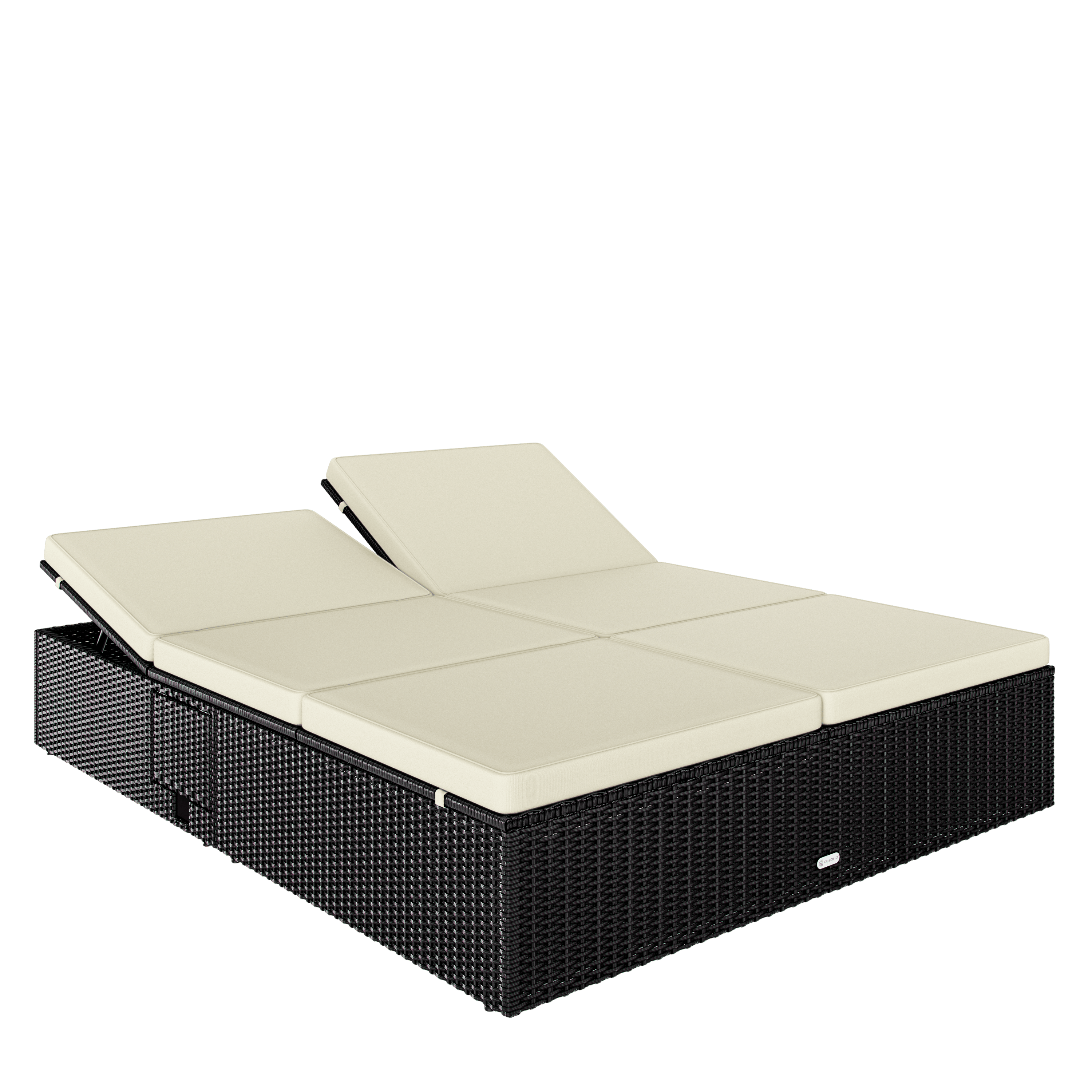 Polyrotan\u0020ligbed\u0020Zwart\u002FCr\u00E8me\u0020200x160x33cm Polyrotan\u0020ligbed\u0020Zwart\u002FCr\u00E8me\u0020200x160x33cm