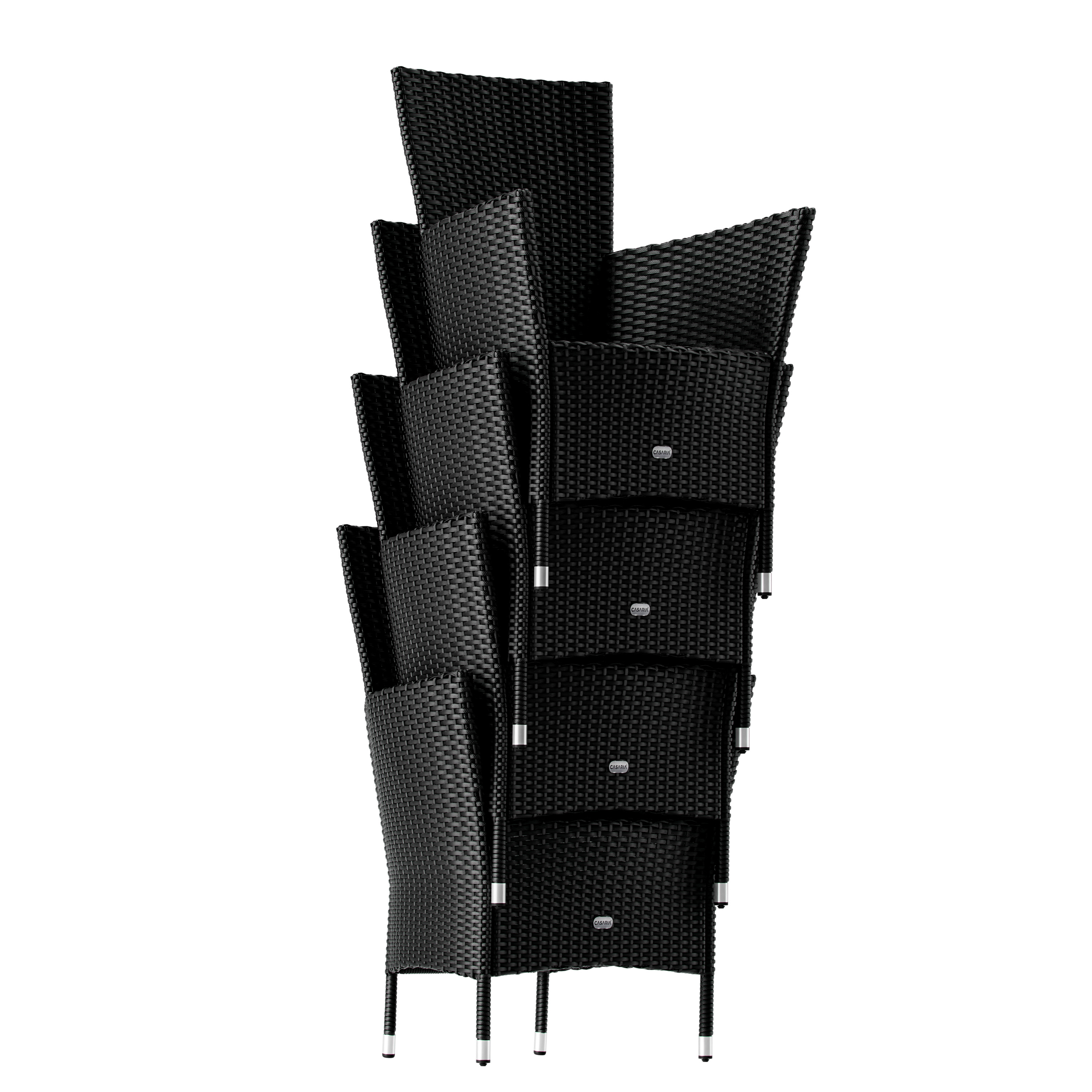 Polyrotan\u0020Tuinset\u0020Corfu\u00205\u002Ddelig\u0020Zwart
