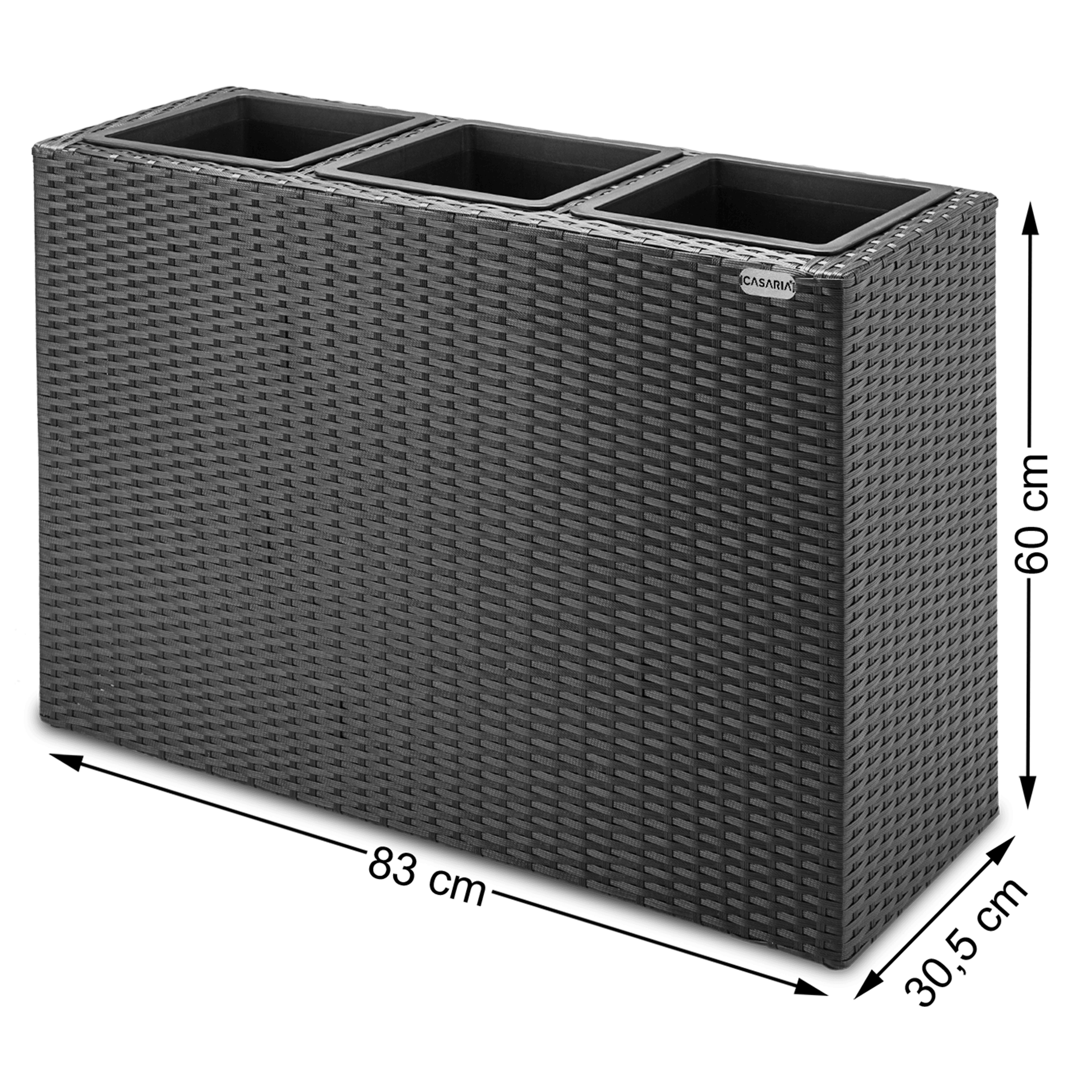 Polyrattan\u0020Bloempot\u0020Zwart\u002083x30,5x60cm Polyrattan\u0020Bloempot\u0020Zwart\u002083x30,5x60cm