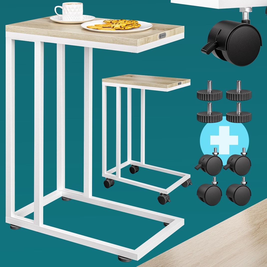 Bijzettafel\u0020Wit\u002050x35x65\u002F70cm\u0020met\u0020Wieltjes Bijzettafel\u0020Wit\u002050x35x65\u002F70cm\u0020met\u0020Wieltjes