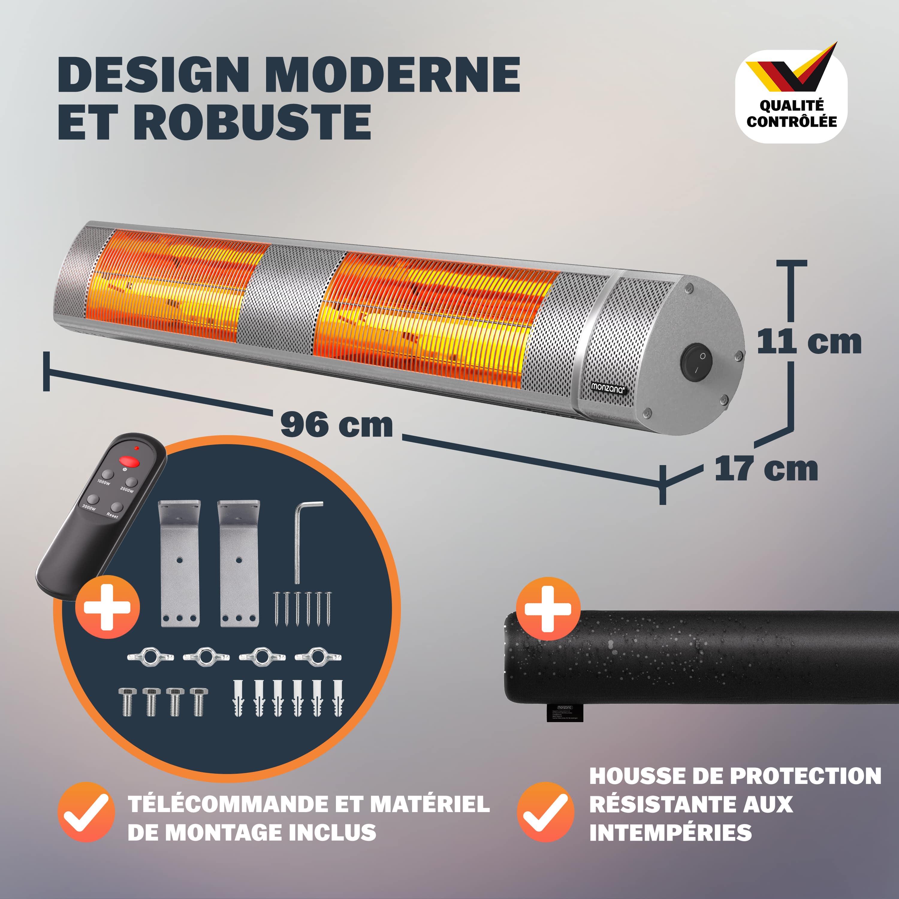 Terrasverwarmer\u0020MZH3000\u0020Zilver\u00203000W Terrasverwarmer\u0020MZH3000\u0020Zilver\u00203000W