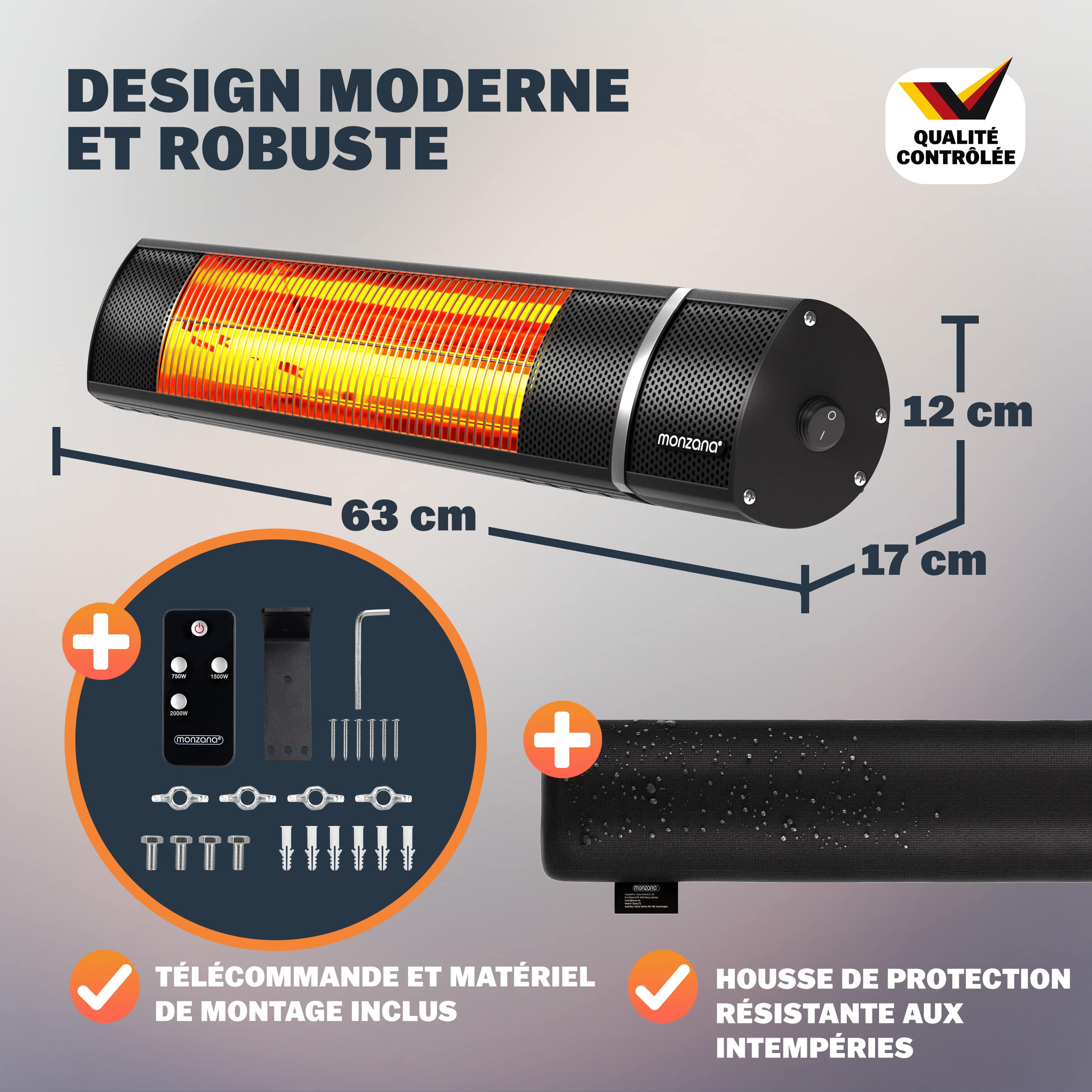 Terrasverwarmer\u0020MZH2000\u0020Zwart\u00202000W