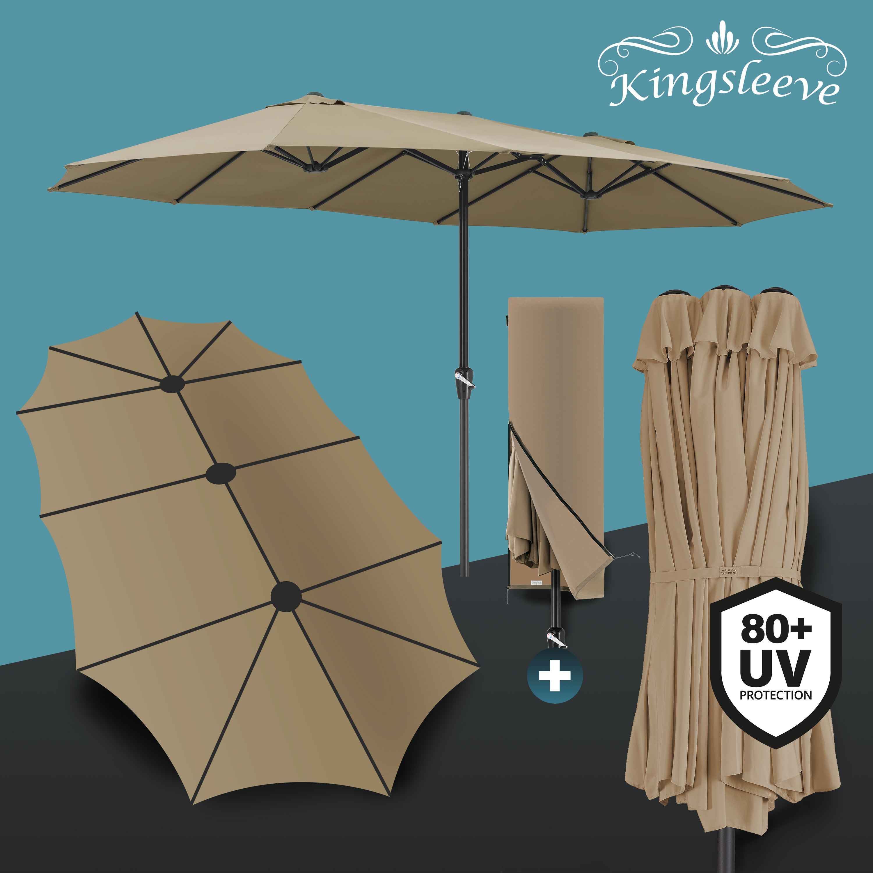 Dubbele\u0020Parasol\u0020Taupe\u0020met\u0020UV\u002Dbescherming\u002080\u002B Dubbele\u0020Parasol\u0020Taupe\u0020met\u0020UV\u002Dbescherming\u002080\u002B