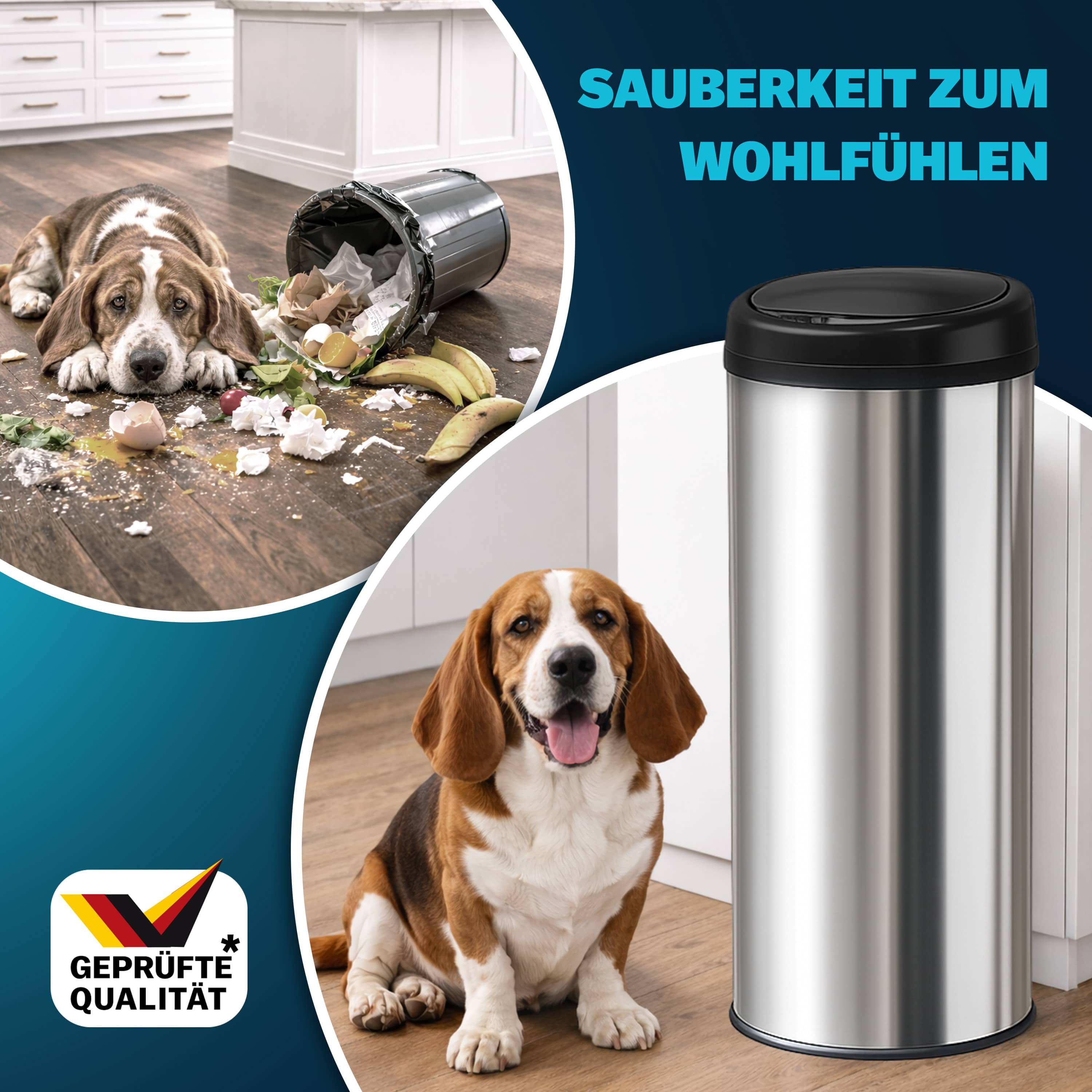 Sensor\u0020afvalbak\u0020Zilver\u0020roestvrij\u0020staal\u002030\u0020liter