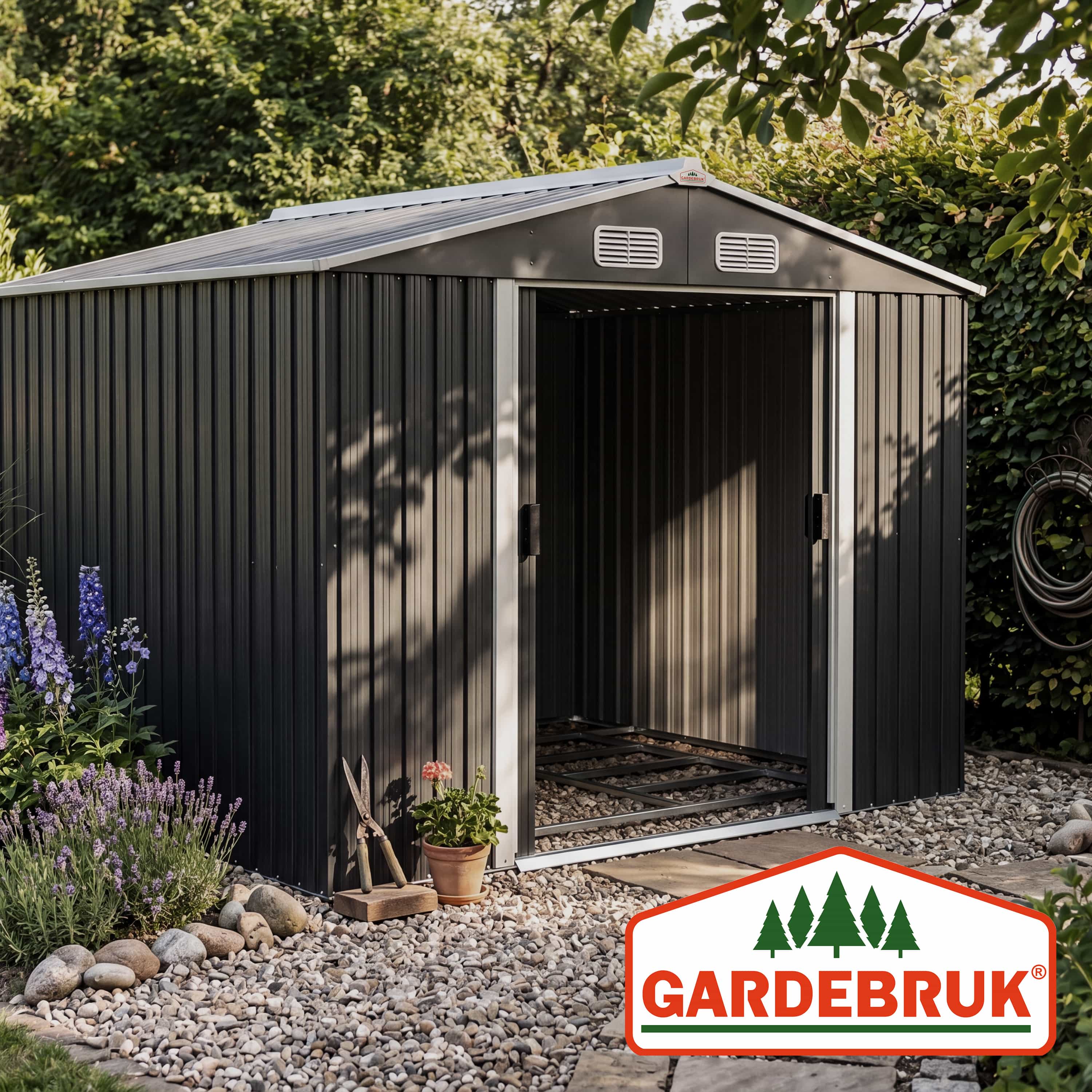 Tuinhuis\u0020Antraciet\u0020Metaal\u0020260x205x180cm