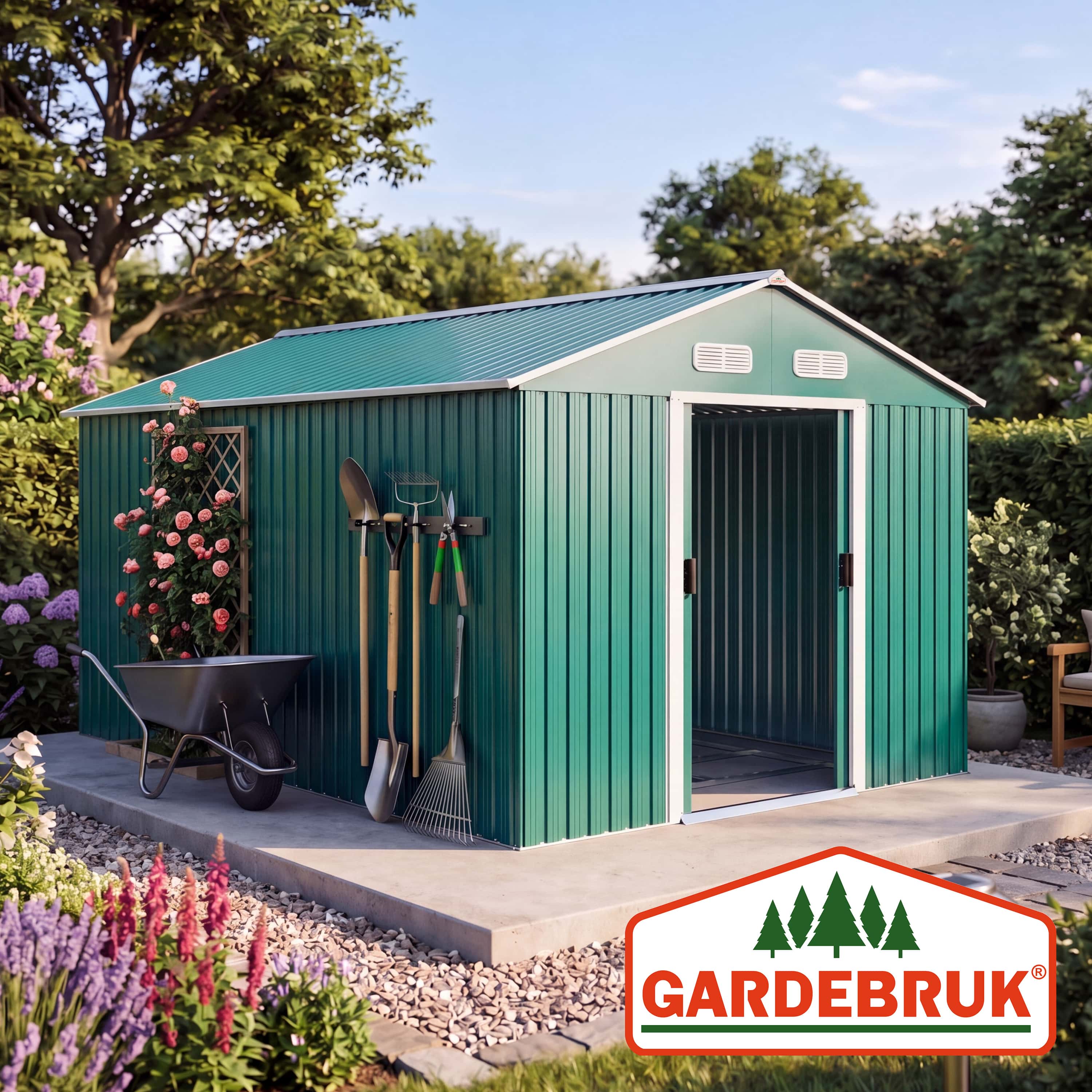 Tuinhuis\u0020Groen\u0020Metaal\u0020260x315x180cm