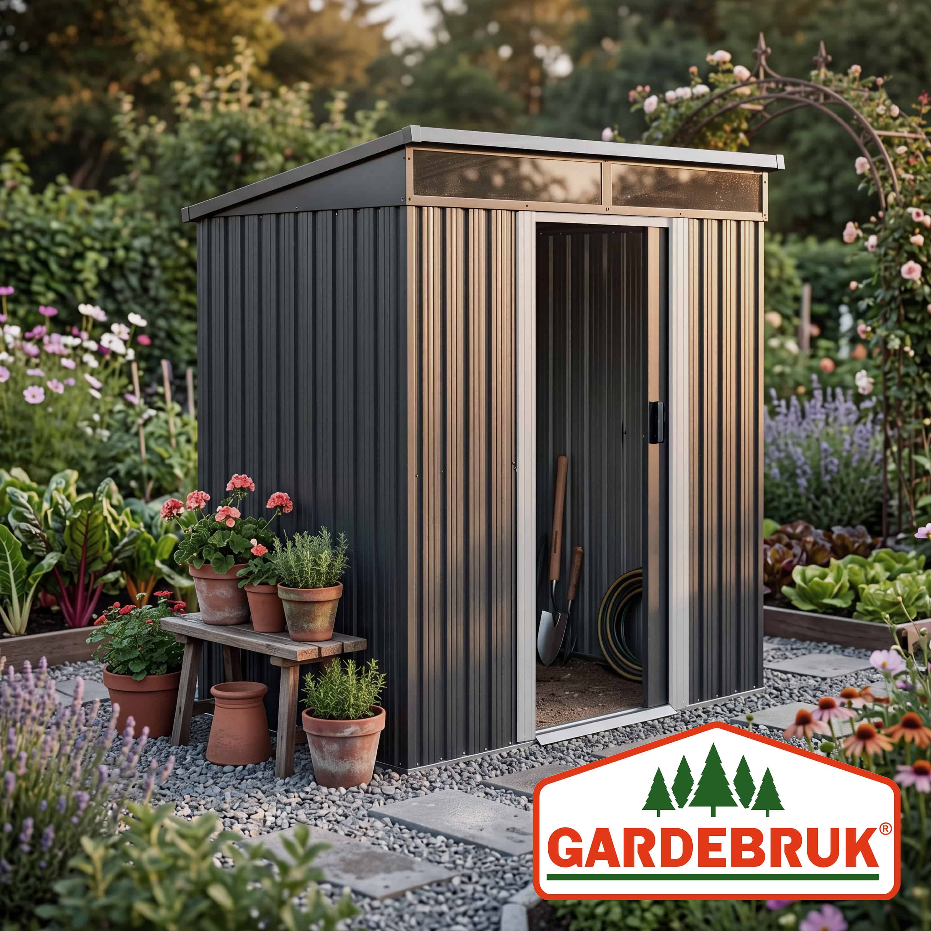 Tuinschuur\u0020Zwart\u0020Metaal\u0020200x125x180cm