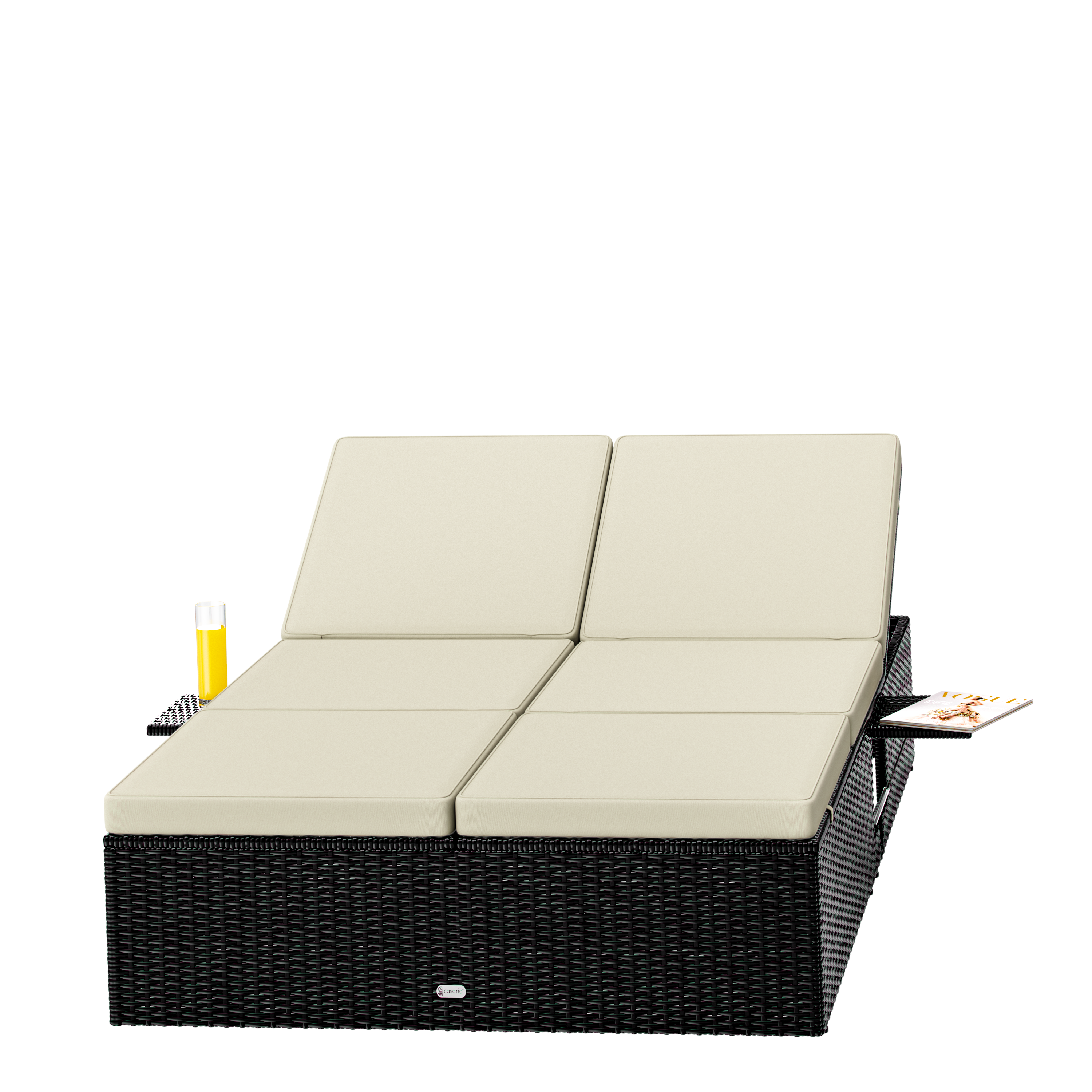 Polyrotan\u0020ligbed\u0020Zwart\u002FCr\u00E8me\u0020200x115x33cm Polyrotan\u0020ligbed\u0020Zwart\u002FCr\u00E8me\u0020200x115x33cm