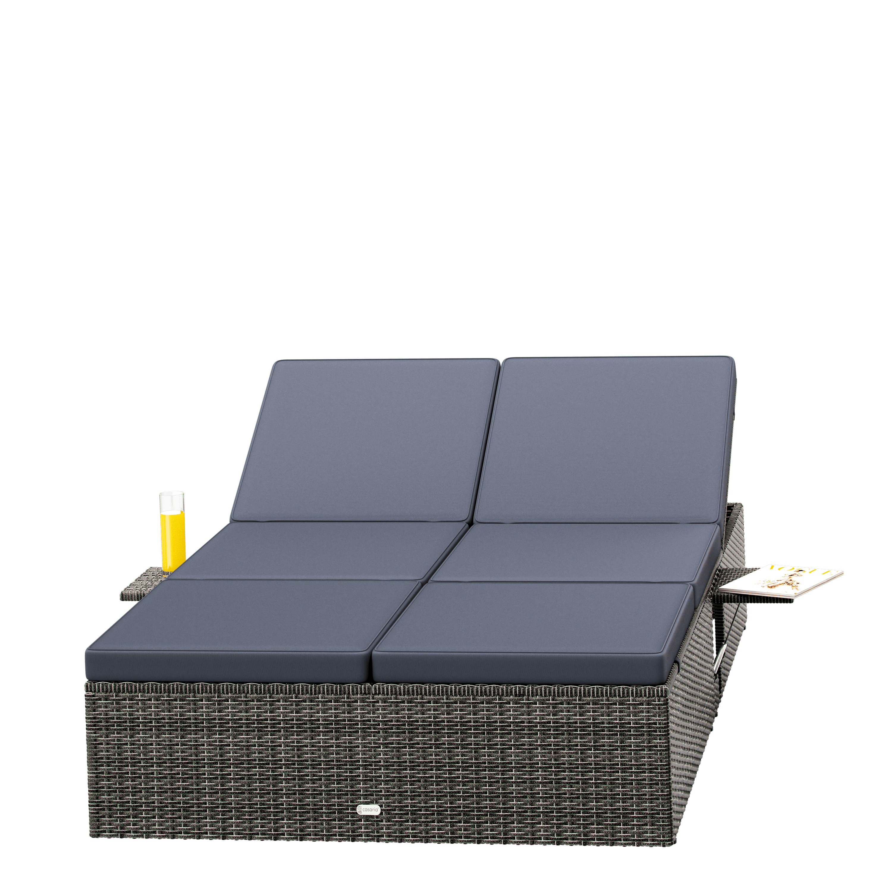 Polyrotan\u0020ligbed\u0020Grijs\u002FAntraciet\u0020200x115x33cm Polyrotan\u0020ligbed\u0020Grijs\u002FAntraciet\u0020200x115x33cm
