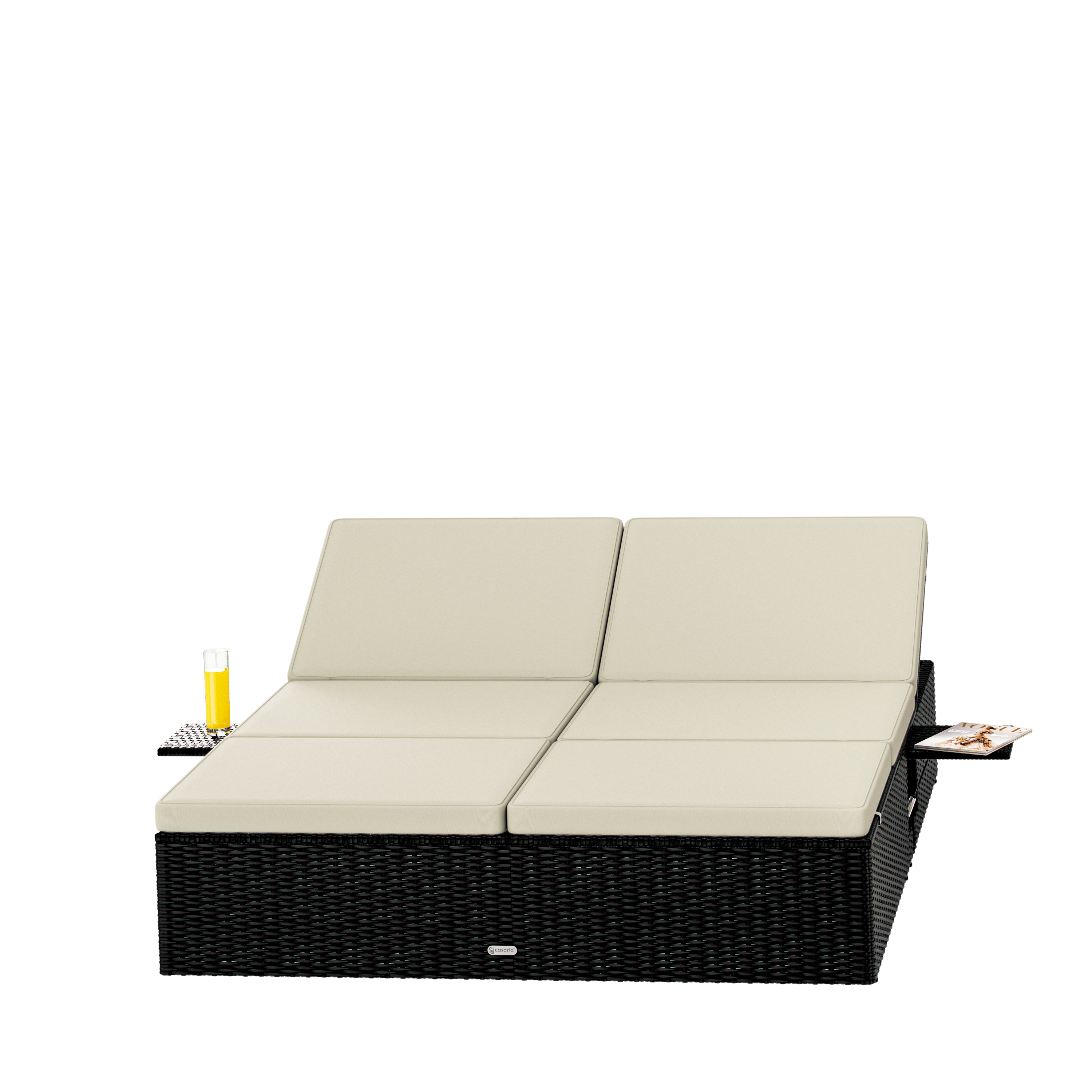 Polyrotan\u0020ligbed\u0020Zwart\u002FCr\u00E8me\u0020200x160x33cm Polyrotan\u0020ligbed\u0020Zwart\u002FCr\u00E8me\u0020200x160x33cm