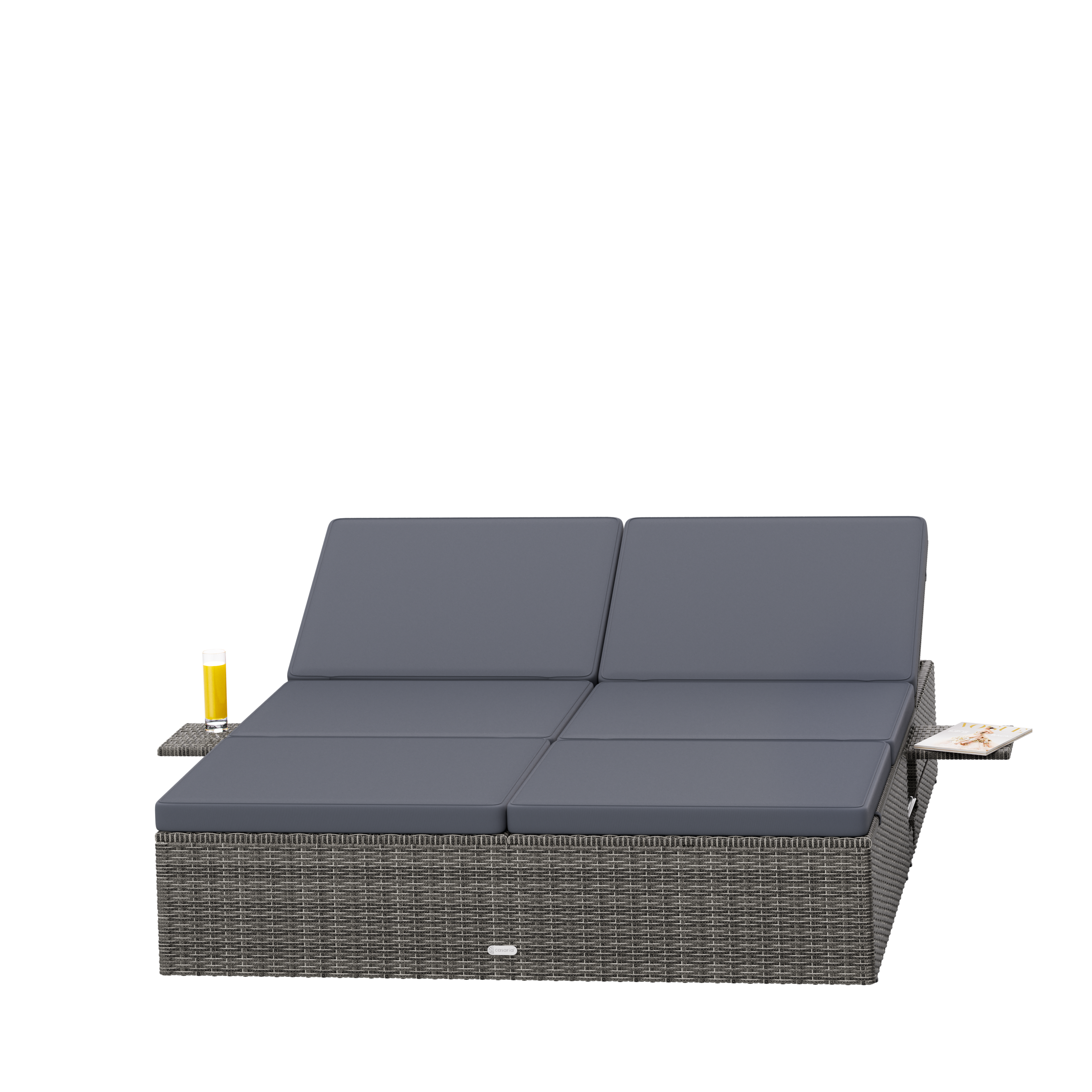 Polyrotan\u0020ligbed\u0020Grijs\u002FAntraciet\u0020200x160x33cm Polyrotan\u0020ligbed\u0020Grijs\u002FAntraciet\u0020200x160x33cm