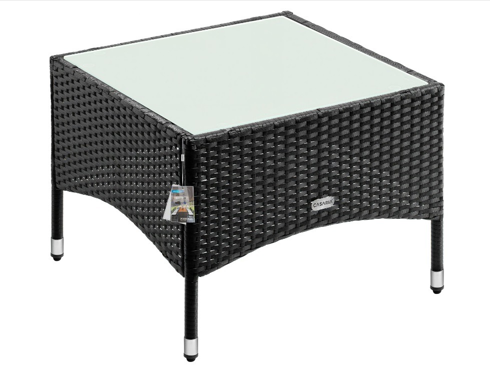 Polyrotan\u0020Bijzettafel\u0020Zwart\u002058x58x42cm