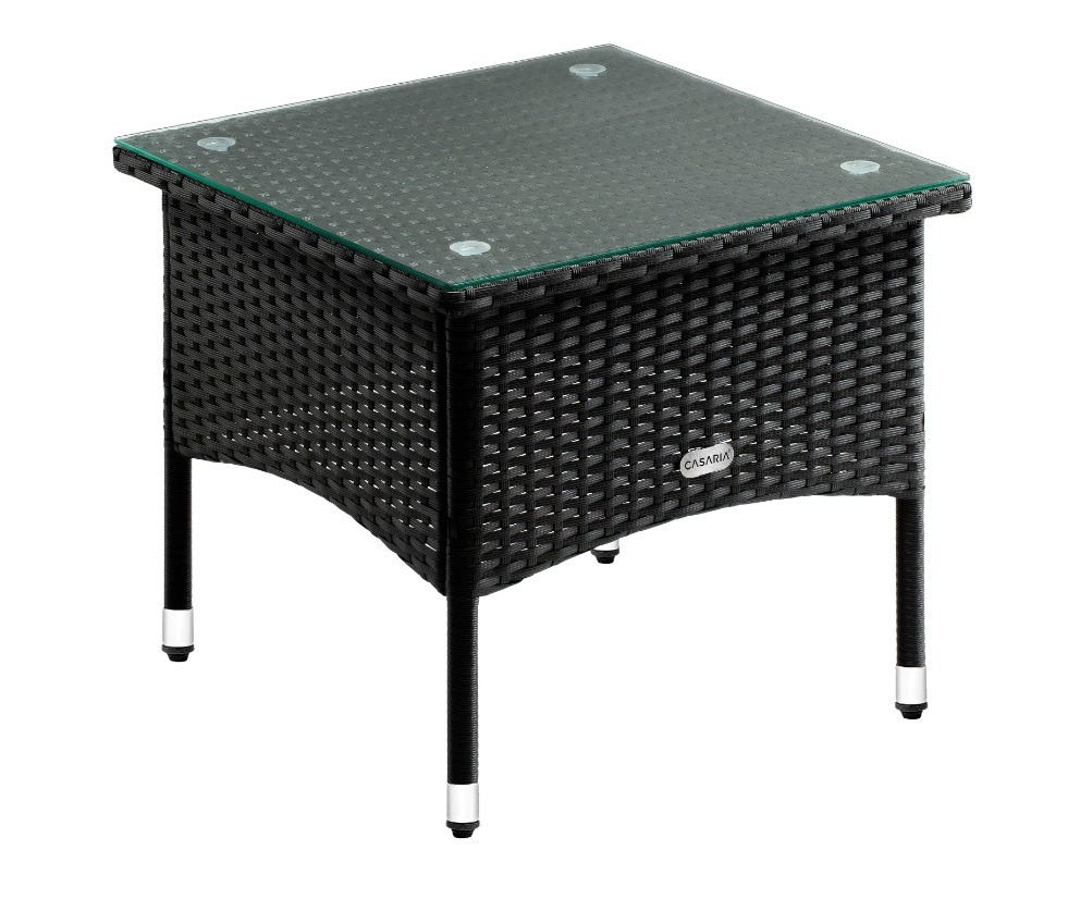 Polyrotan\u0020Bijzettafel\u0020Zwart\u002050x50x45cm