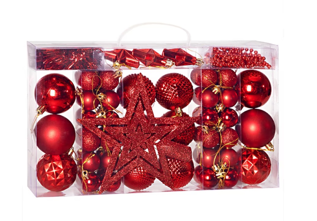 Kerstboom\u0020decoraties\u0020\u002D\u0020Set\u0020van\u002066\u0020\u002D\u0020rood