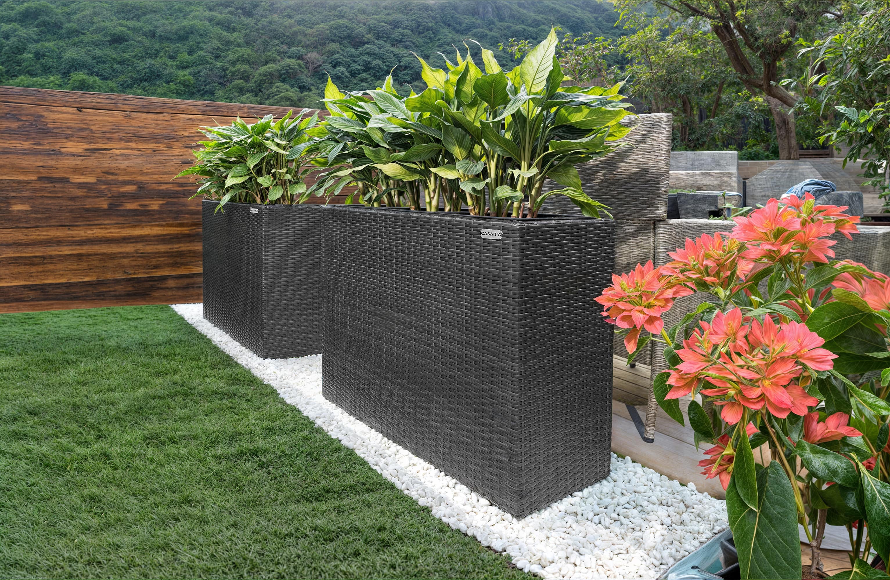 Polyrattan\u0020Bloempot\u0020Zwart\u002083x30,5x60cm Polyrattan\u0020Bloempot\u0020Zwart\u002083x30,5x60cm