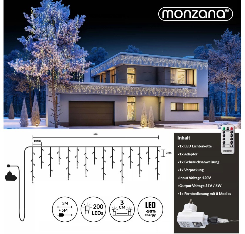 Lichtgordijn\u0020200\u0020LED\u0020Kerstdeco\u0020Warmwit\u002010\u0020Meter Lichtgordijn\u0020200\u0020LED\u0020Kerstdeco\u0020Warmwit\u002010\u0020Meter