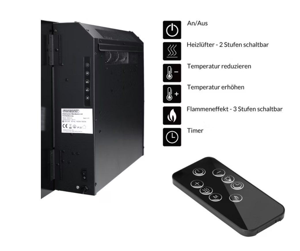 Elektrische\u0020haard\u0020met\u0020open\u0020haard\u0020vlameffect\u00201800W\u0020met\u0020afstandsbediening
