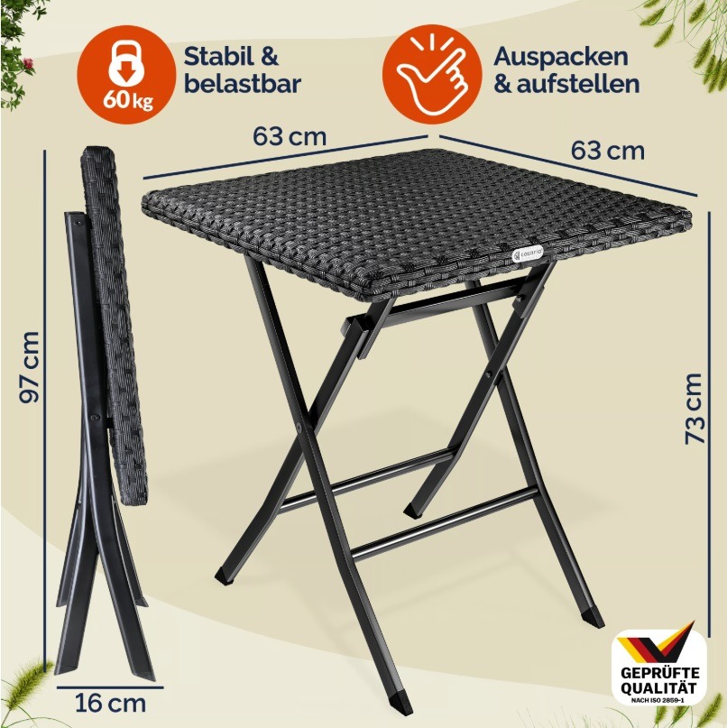 Klaptafel\u0020Rome\u0020Zwart\u0020Kunststof\u002075x65x65cm Klaptafel\u0020Rome\u0020Zwart\u0020Kunststof\u002075x65x65cm