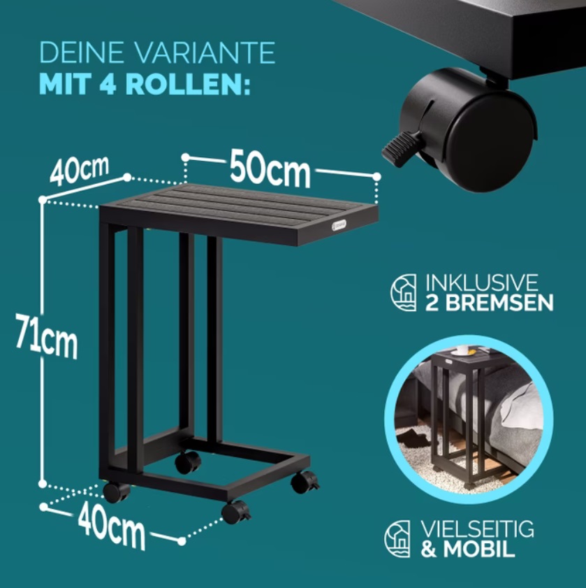 Bijzettafel\u0020zwart\u0020WPC\u002065.5x50x40cm