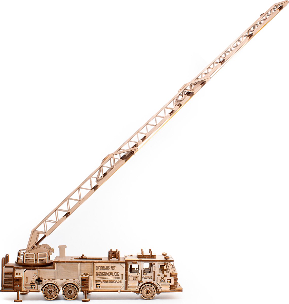 Eco\u0020Wood\u0020Fire\u0020Truck\u00203D\u0020Puzzel\u0020houten\u0020modelbouw\u0020DIY\u0020Knutselen