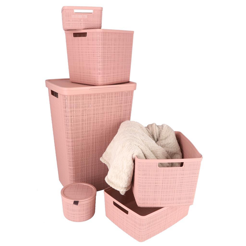 Curver\u0020Opbergmand\u0020Jute\u002DLook\u002020L\u0020Roze
