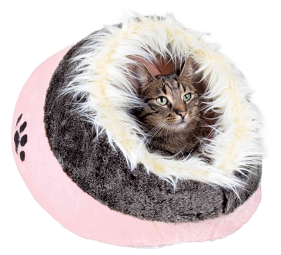TRIXIE\u0020KATTENMAND\u0020IGLO\u0020MINOU\u0020ROZE\u0020\u002F\u0020GRIJS\u002036X26X41\u0020CM