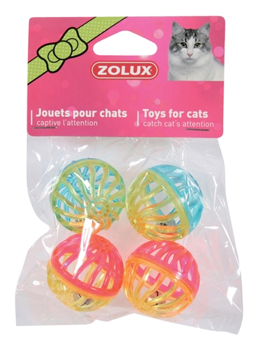 ZOLUX\u0020KATTENSPEELGOED\u0020BAL\u0020MET\u0020BEL\u0020ASSORTI\u00204\u0020CM\u00204\u0020ST