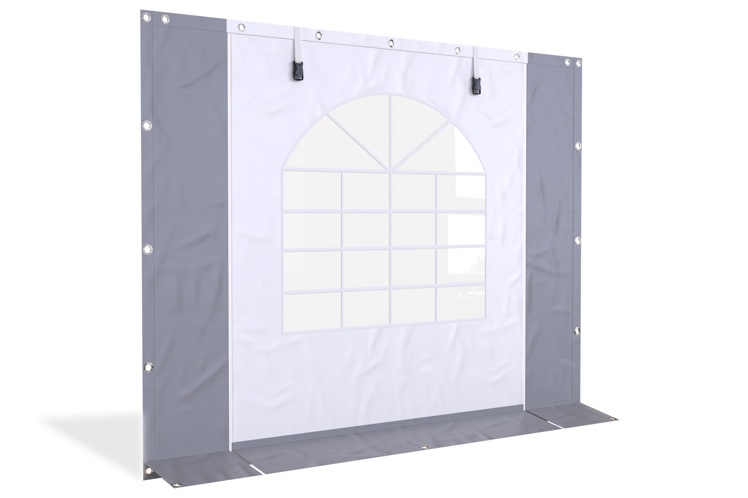 Partytent\u0020zijwand\u0020PVC\u0020met\u0020raam\u0020en\u0020ritsen\u00203\u0020mtr\u0020220cm\u0020hoog