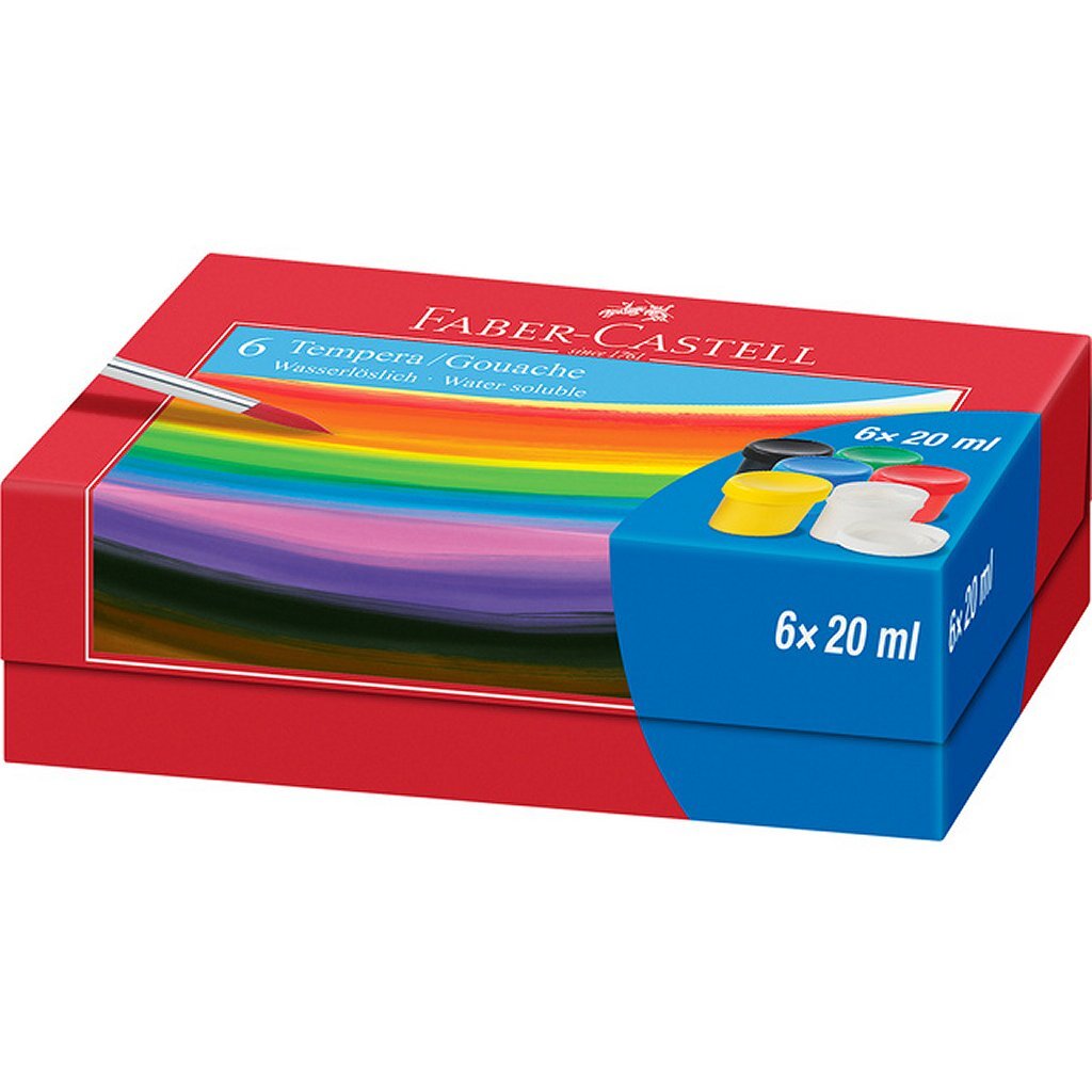 Faber\u0020Castell\u0020FC\u002D121040\u0020Tempera\u002DGouache\u0020Verf\u00206\u0020Kleuren