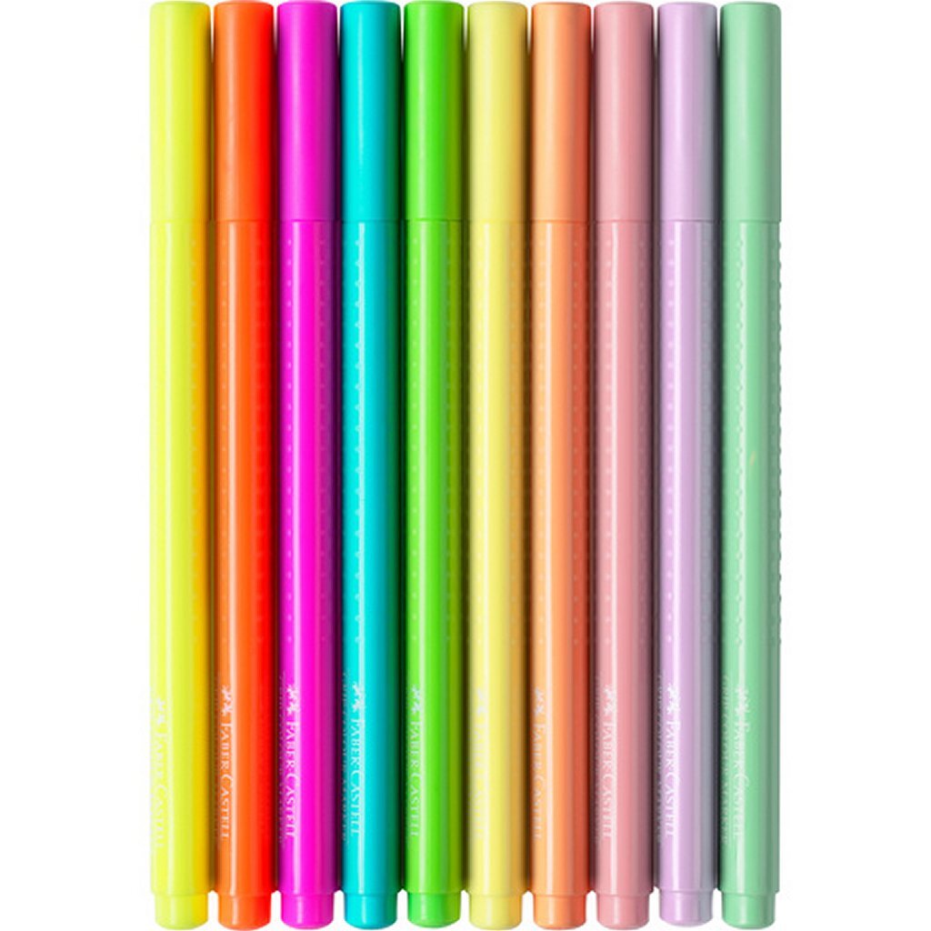Faber\u0020Castell\u0020FC\u002D155312\u0020Grip\u0020Viltstiften\u0020Neon\u0020en\u0020Pastel\u002010\u0020Stuks