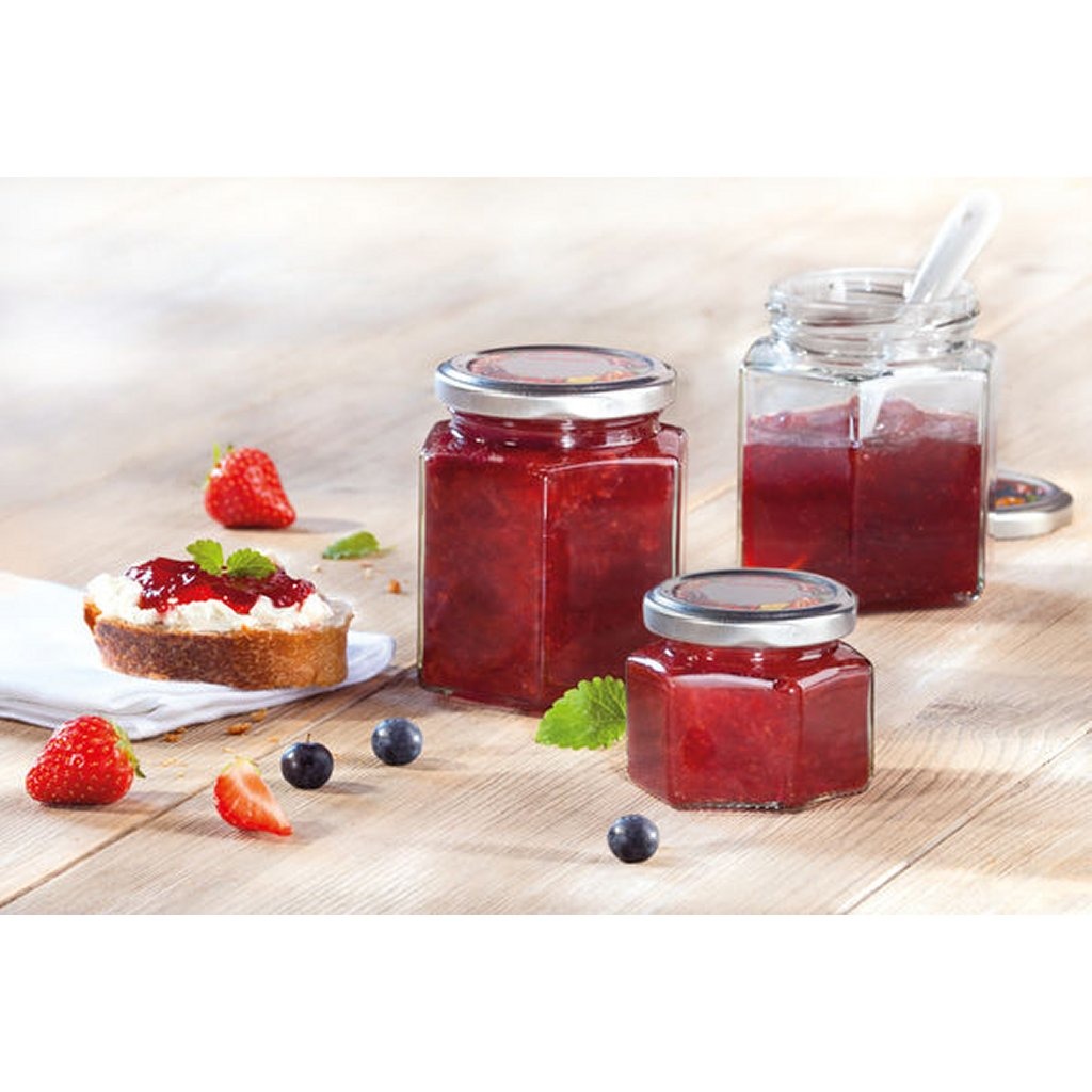 Leifheit\u00203209\u0020Jampot\u0020Zeshoekig\u0020106\u0020ml\u0020Glas\u002FZilver