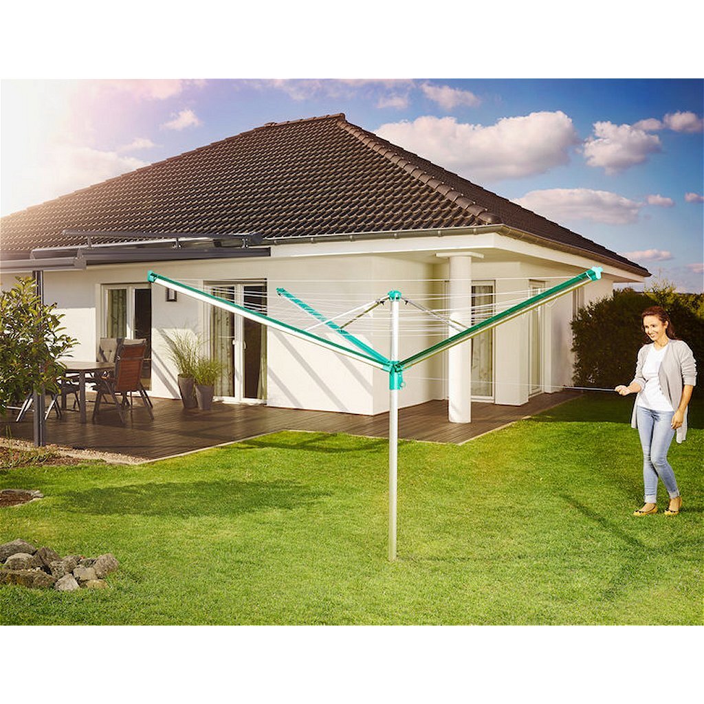 Leifheit\u002082007\u0020Linomatic\u0020500\u0020Deluxe\u0020Droogmolen\u002050\u0020m\u0020Drooglengte\u0020Groen\u002FZilver