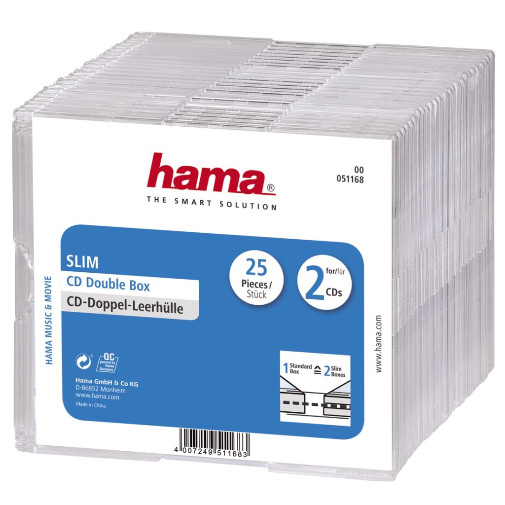 Hama\u0020CD\u0020Slim\u0020Dubbel\u0020Jewel\u0020Case\u002025\u002Dpack