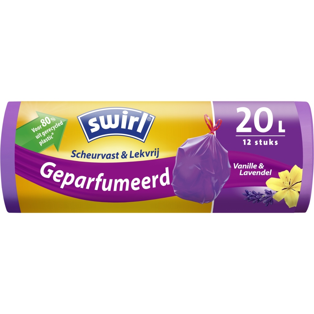 Swirl\u0020Pedaalemmerzak\u0020met\u0020Trekband\u0020Geparfumeerd\u0020Vanille\u002DLavendel\u002020L\u002012\u0020Stuks